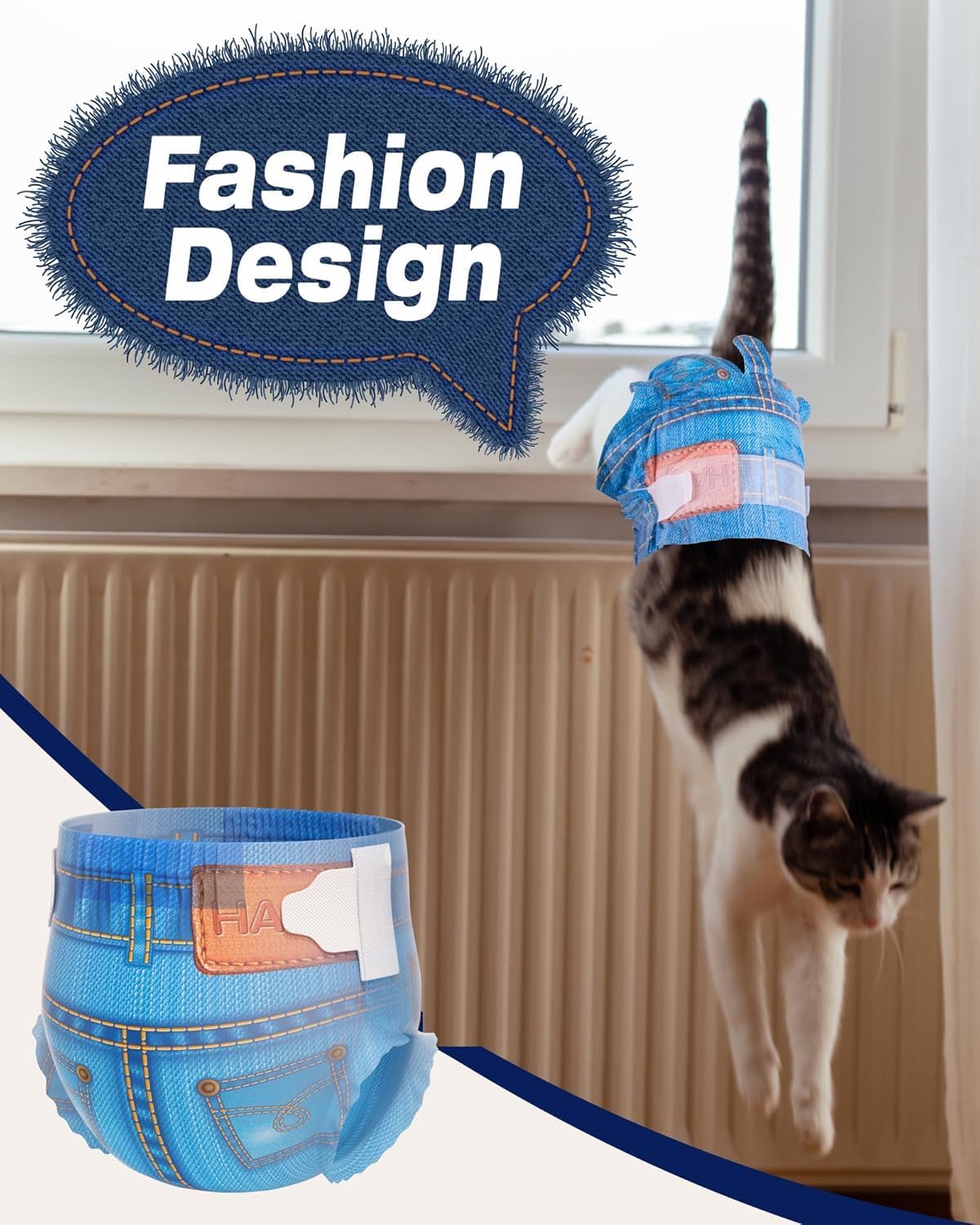 Pet Soft Dog Diapers Female, Doggie Diapers for Female Dogs, Disposable Super Absorbent Pet Diaper for Cats & Dogs in Heat Period, Urine Incontinence (Medium, 51 Count)