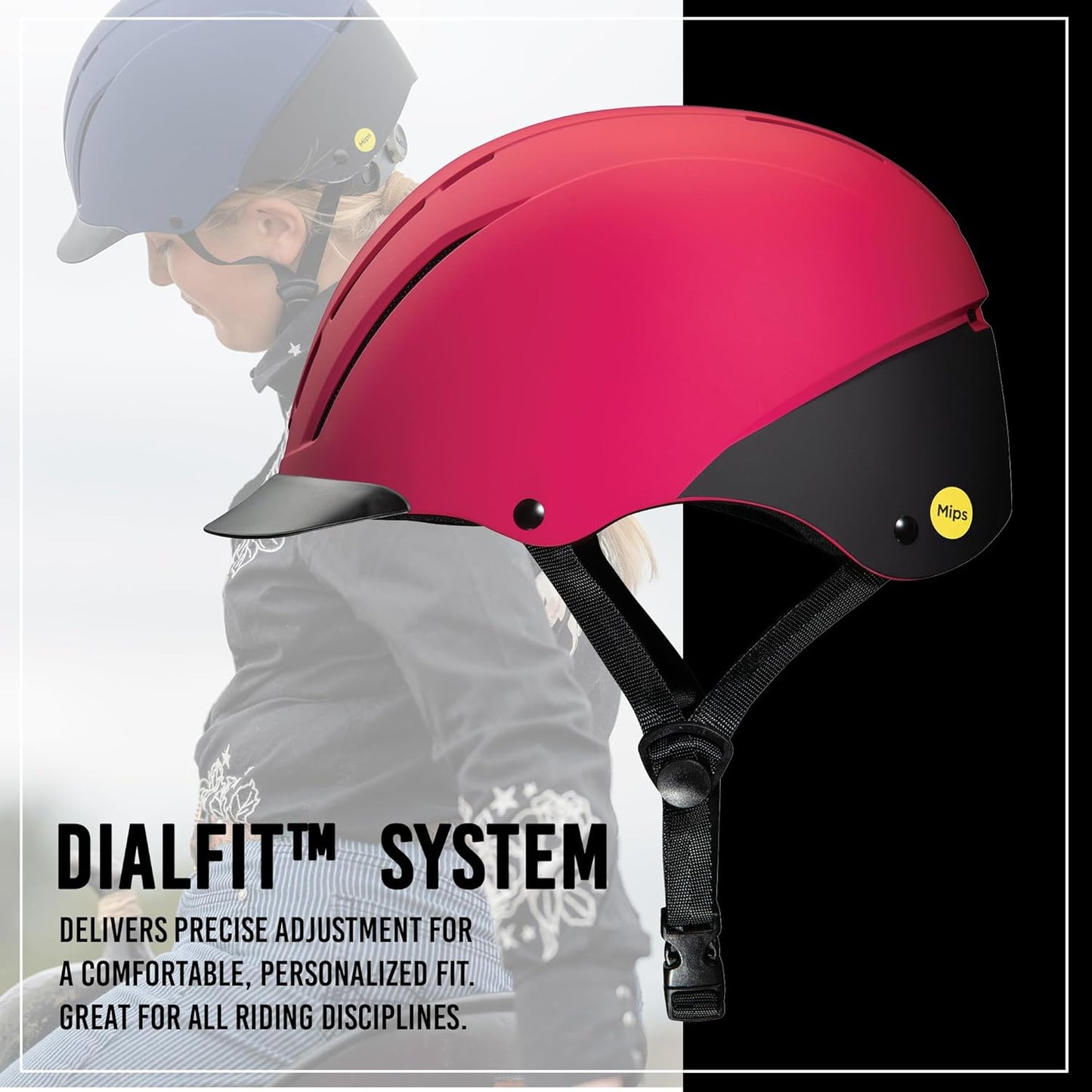 Troxel Spirit MIPS Technology Full Coverage Horse Riding Helmet, Horseback Riding Gear for Equestrians, Medium (7-7-3/8), Pink Duratec