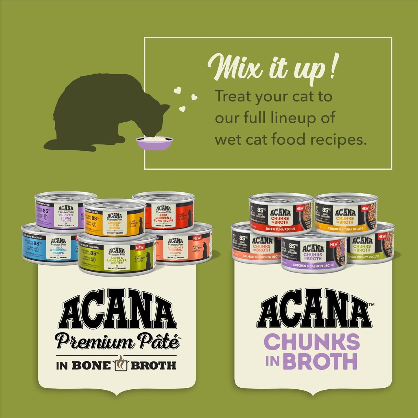 ACANA Chunks in Broth Wet Cat Food Chicken & Salmon Recipe for Kittens 3oz Cans (12 Count)