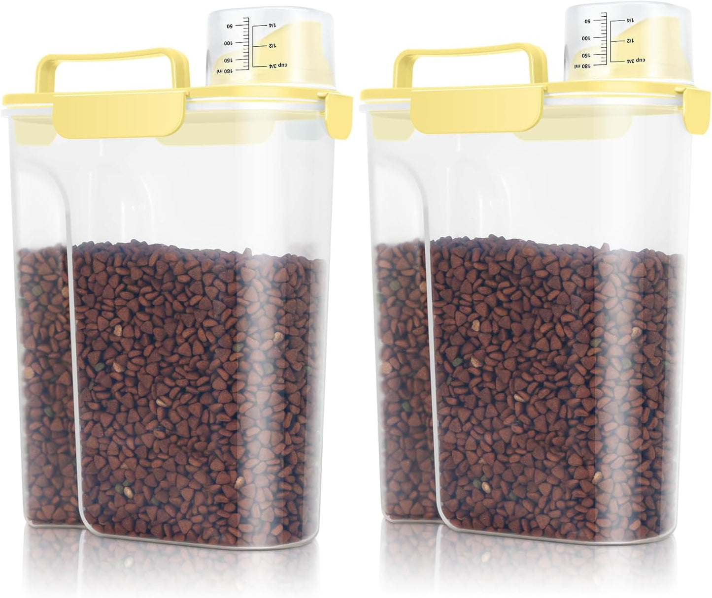 TBMax Dog Cat Food Storage Containers 2 Pack 10 Lbs to 14 Lbs Airtight Pet Food Container Dispenser with Large Spout & Portable Handle, Travel Dog Treat Cat Food Storage Bin Bird Seed Container