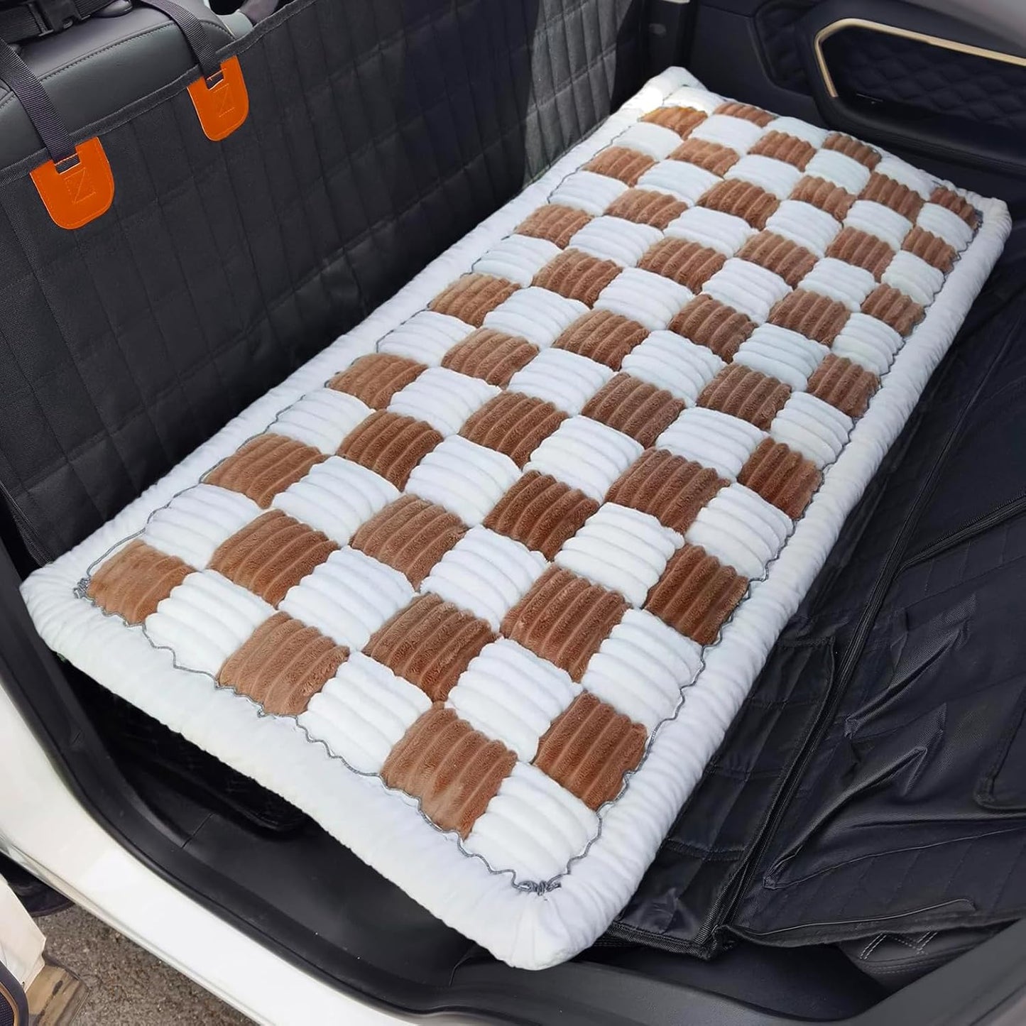 Dog Bed Mat for Car Back Seat Extenders, Washable Non-Slip Travel Cover for Back Seat - 24.8"x54", Brown