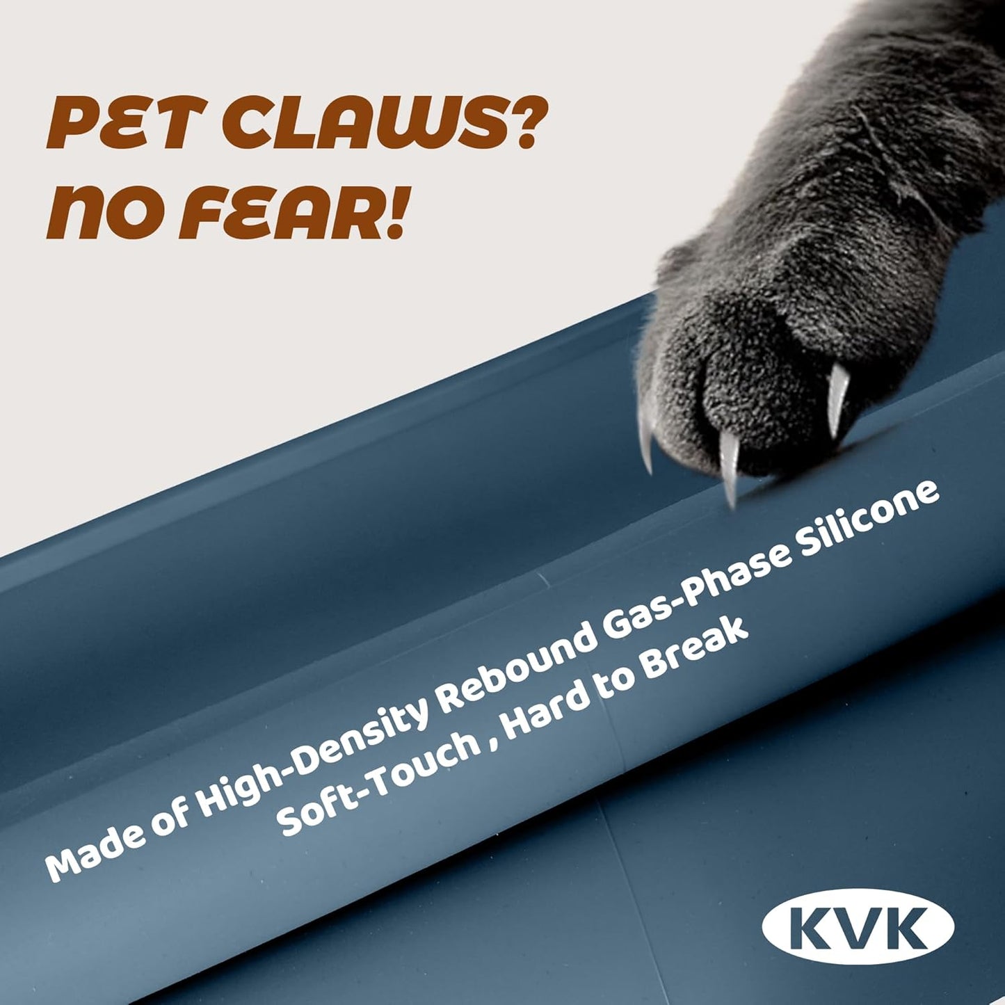 KVK Dog Food Mat, 39.4×29.5in Extra Large Silicone Pet Feeding Mat - Waterproof, Non - Slip, Chew - Resistant for Food & Water, Protect Floors (Royal Blue)