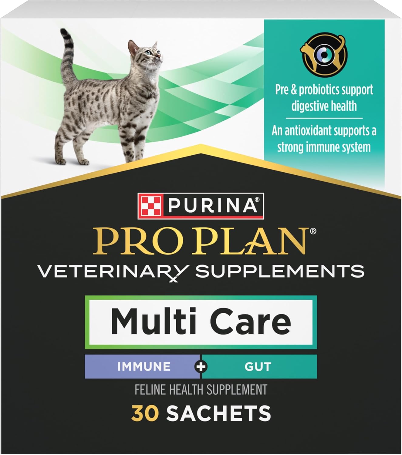 Purina Pro Plan Veterinary Cat Supplements Multi Care Feline Supplement – Digestive Probiotics for Cats – Immune Support Cat Supplement - 30 ct. Box