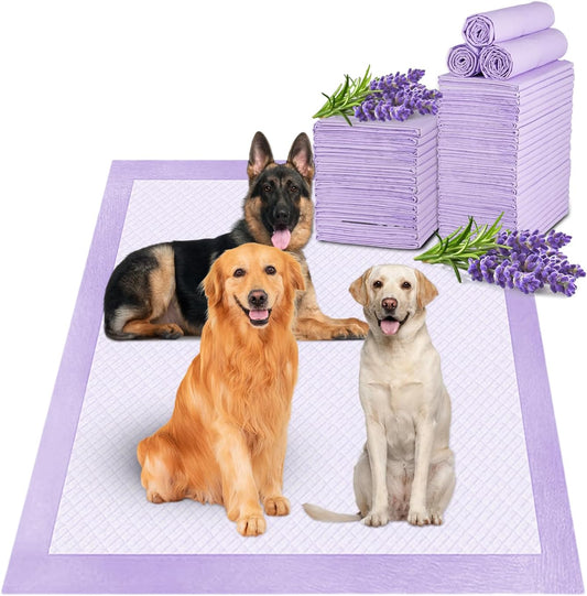 Boscute Lavender Scented Thicken 6 Layers Heavy Absorbent 30"x36" Pet Training Dog Pee Pads, Extra Large Polymer Leak-Proof Quick Dry Puppy Pee Pads, Disposable Pee Pads for Dogs Cats Rabbit 45Counts