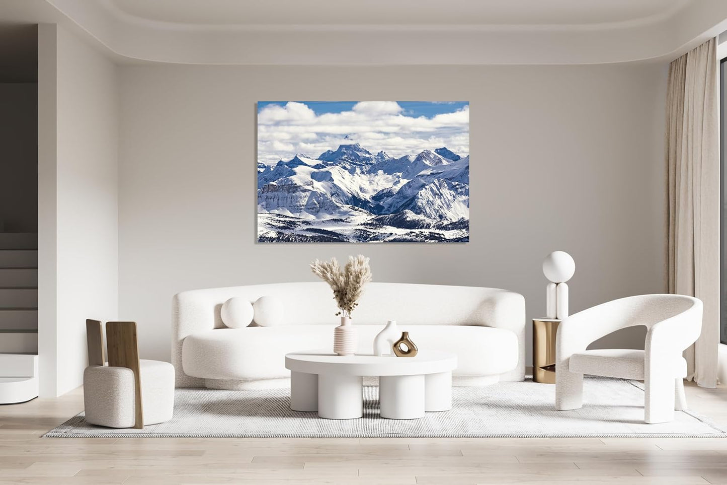 Nature Wall Art Prints - Ocean Forest Mountain Lake Canvas Landscapes - Small to Extra Large Living Room Bedroom Kitchen Bathroom Décor (Snowy Mountains Landscape, 20L" x 30W")