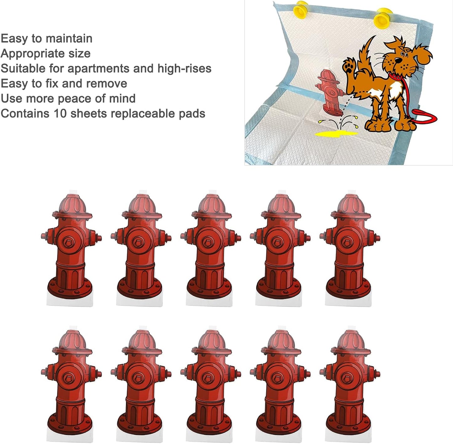 Dog Pee Pad Trainer 20Pcs Fire Hydrant Shaped Pet Diaper Pad Guide for Small Dogs, Puppies Dogs Potty Pee Training Pad Guide, 7.3 x 3.9in Small Fire Hydrant Post Paper Card