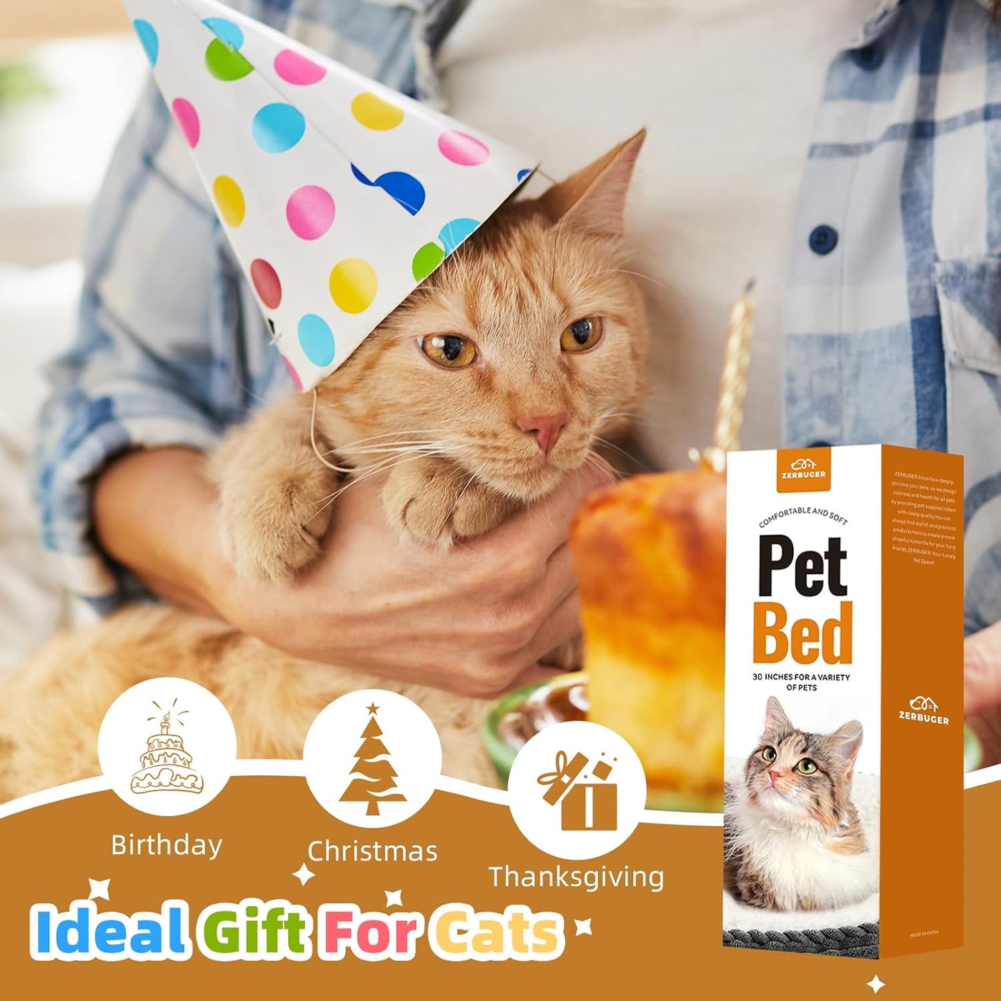 30in Dog Bed Sofa for Small/Medium/Large Dogs, Machine Washable Supportive Foam Pet Couch with Washable Removable Mat and Non-Slip Bottom, Pet Cuddler for Indoor/Outdoor/Car/Cage, Navy Blue