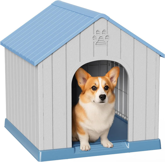 DRATO Dog Houses Resin Small Indoor Outdoor Dog Kennel for All-Weather Use Cozy Shelter for Small Dogs in Home, Garden, or Balcony