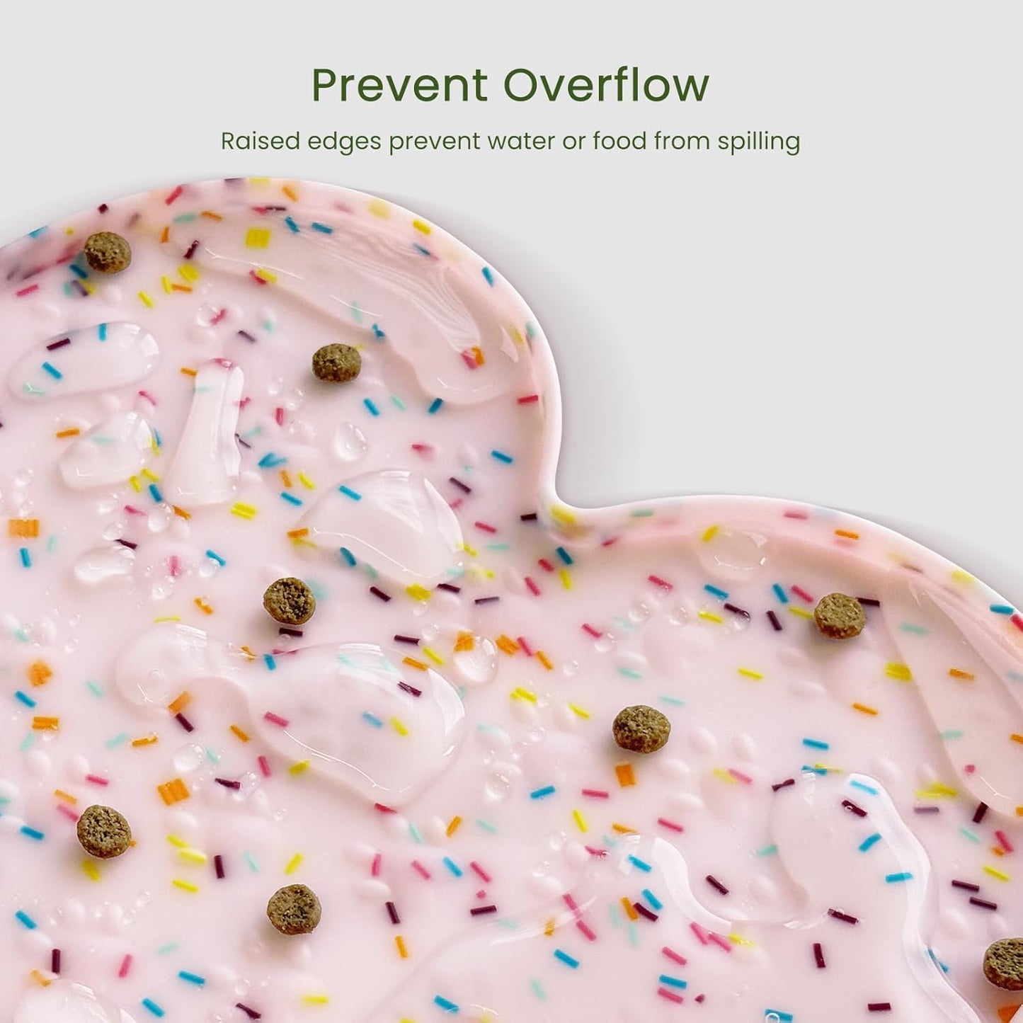 Dog Food Mat Anti-Slip Silicone Dog Bowl Mat Thicker Pet Placemat Waterproof Cat Feeder Pad with Raised Edge Puppy Kitten Feeding Mats Suitable Small Medium-Sized Dogs Cats Eating Tray