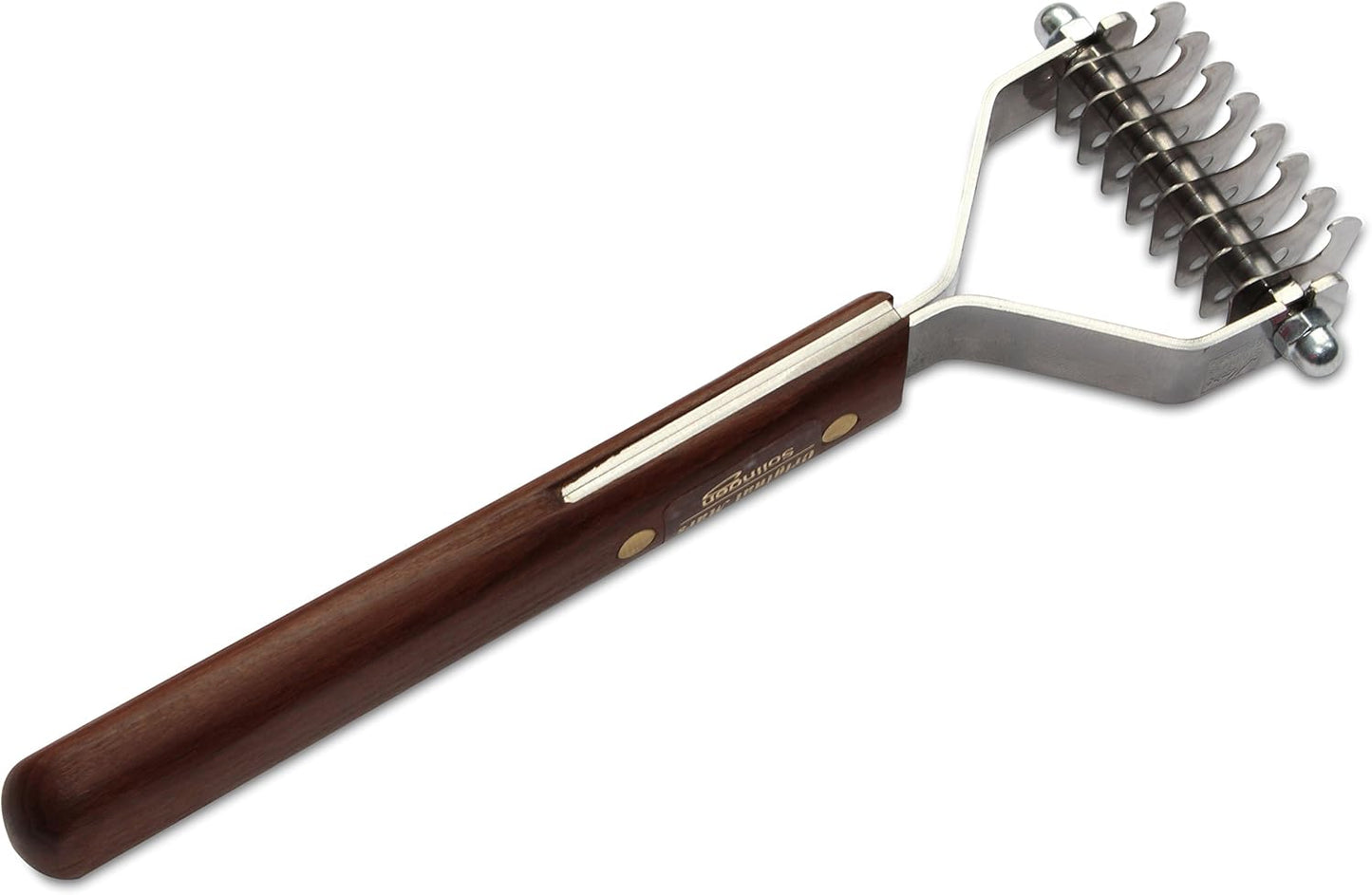 Mars Coat King Dematting Undercoat Grooming Rake Stripper Tool for Dogs and Cats, Stainless Steel with Wooden Handle for Thick Coats, 8-Blade Stripper for Groomers, Pet Owners