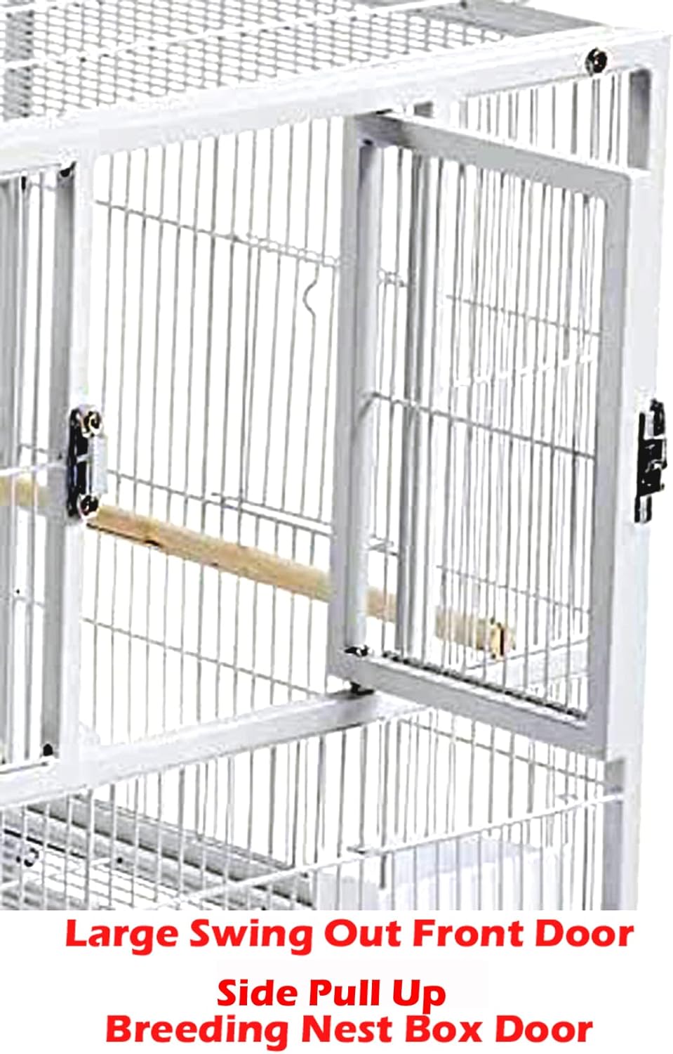 1/2/3-Combo Stacker Center Divided Breeder Breeding Bird Flight Double Rolling Cage for Aviaries Canaries Cockatiels Lovebirds Finches Budgies Small Parrots (White Vein, Two Stacker)