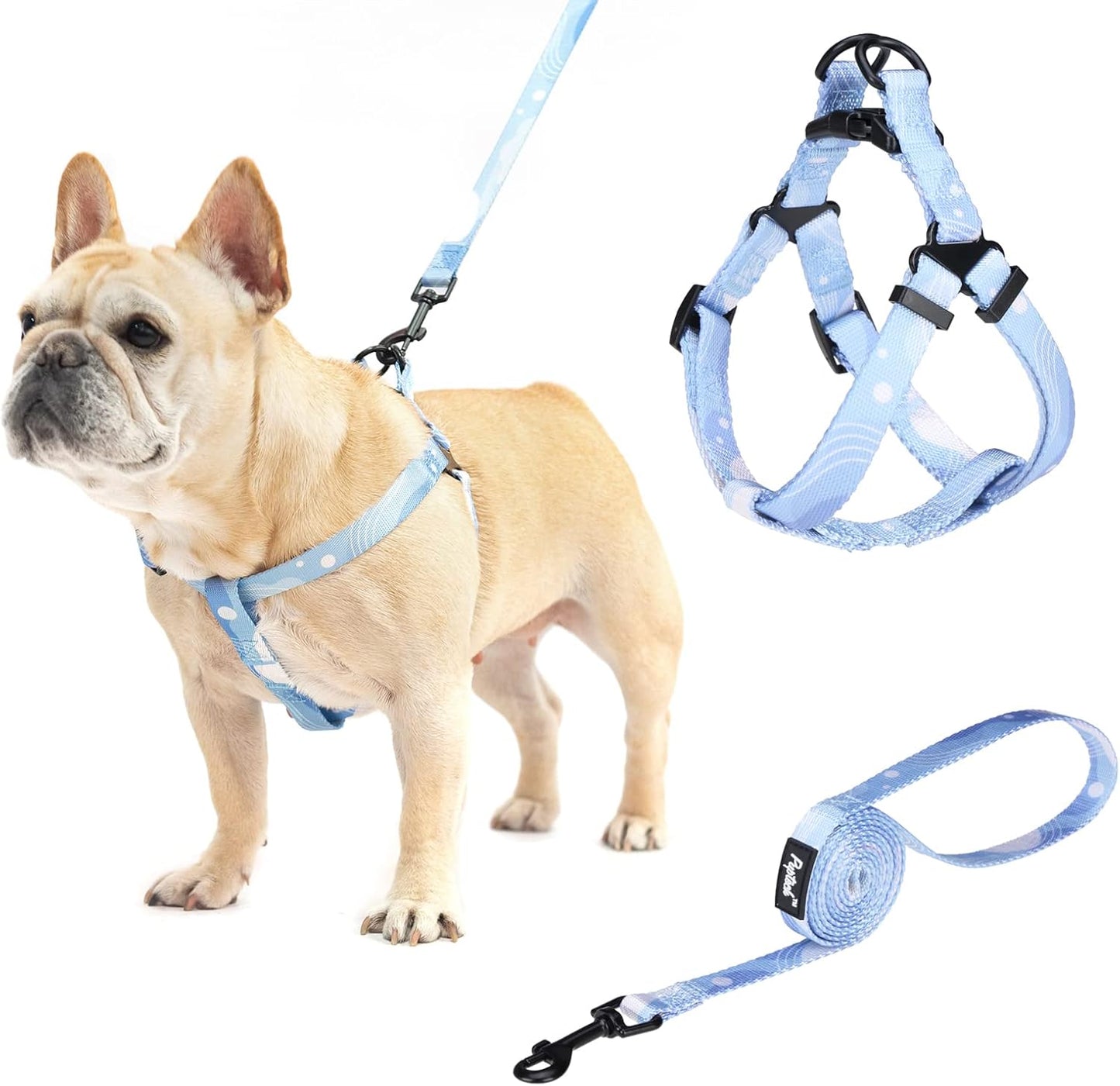 PUPTECK No Pull Dog Harness Soft Adjustable Basic Nylon Step in Puppy Vest Outdoor Walking with Leash