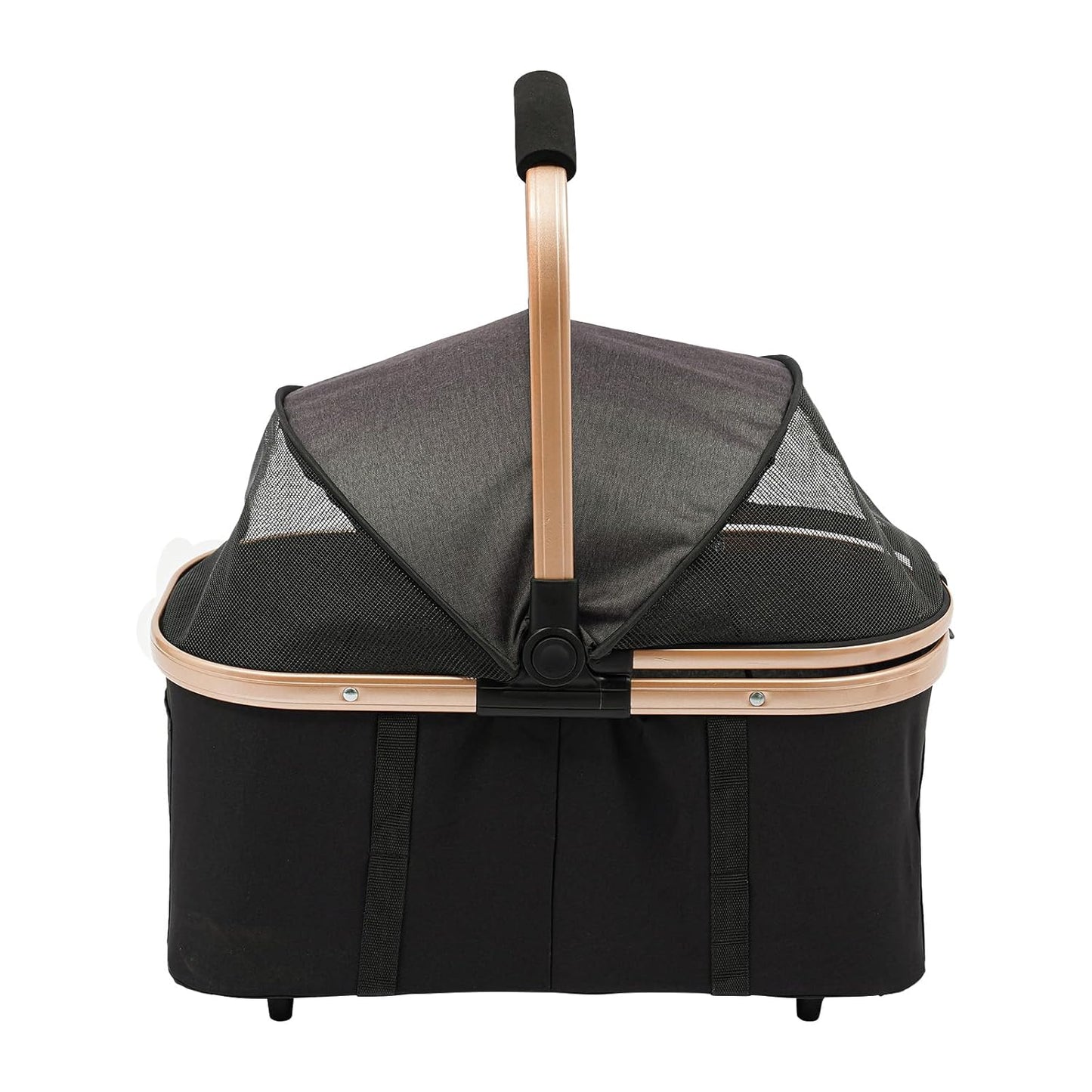 2-Layers Pet Stroller for 2 Cats/Dogs,Foldable Lightweight 77lbs Capacity Carrier, 4 Wheels, Removable Basket & Storage Pocket,for Small Pets (Black)