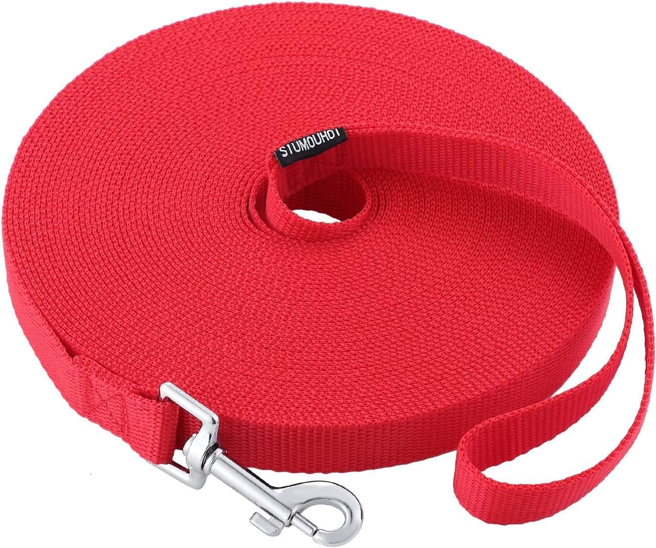 Dog/Puppy Obedience Recall Training Agility Lead -15ft 20ft 30ft 40ft 50ft Training Leash - Great for Play, Camping, or Backyard - Red 50ft