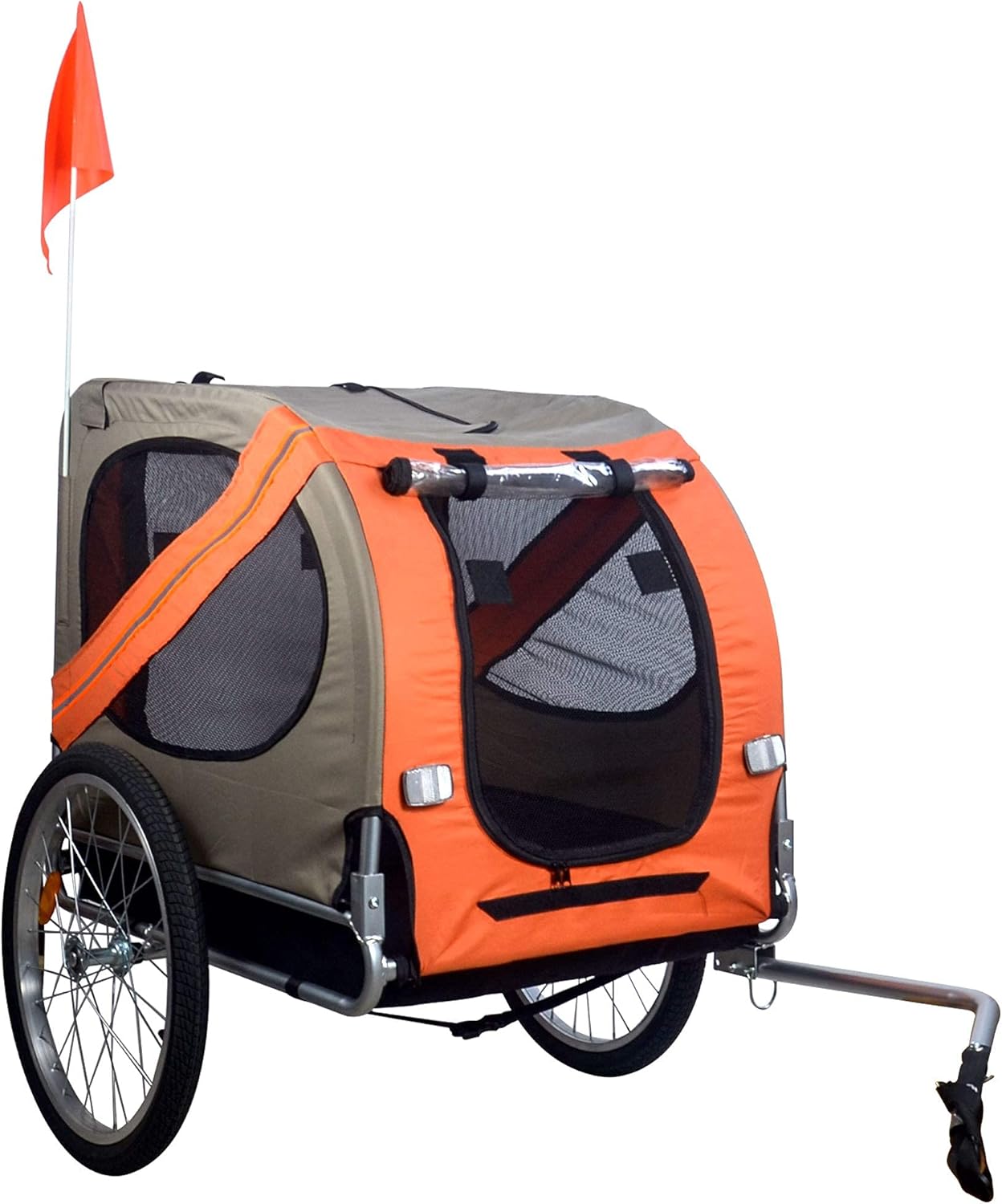 H&B Luxuries Pet Bike Trailer Load 68 Pounds, Suitable for Big and Small Dogs, Folding Storage, Detachable, Easy to Install, Breathable Protective Net Pet Cart