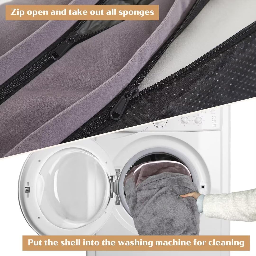 Comfort Expression Jumbo Dog Bed for Extra Large Dogs, Large Breed Waterproof Orthopedic Dog Bed, PV Washable Dogs Sofa Beds with Removable Cover & Non-Slip Bottom(Jumbo,Purple)