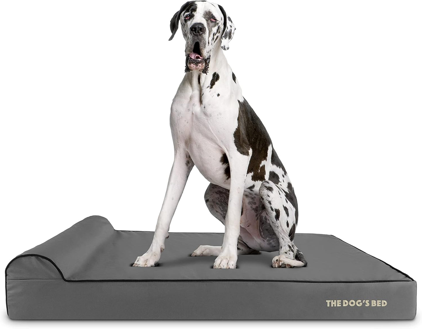 The Dog’s Bed Orthopedic Headrest Dog Bed XXL Grey/Black 54x36, Memory Foam, Pain Relief for Arthritis, Hip & Elbow Dysplasia, Post Surgery, Lameness, Veterinary Approved, Waterproof Washable Cover