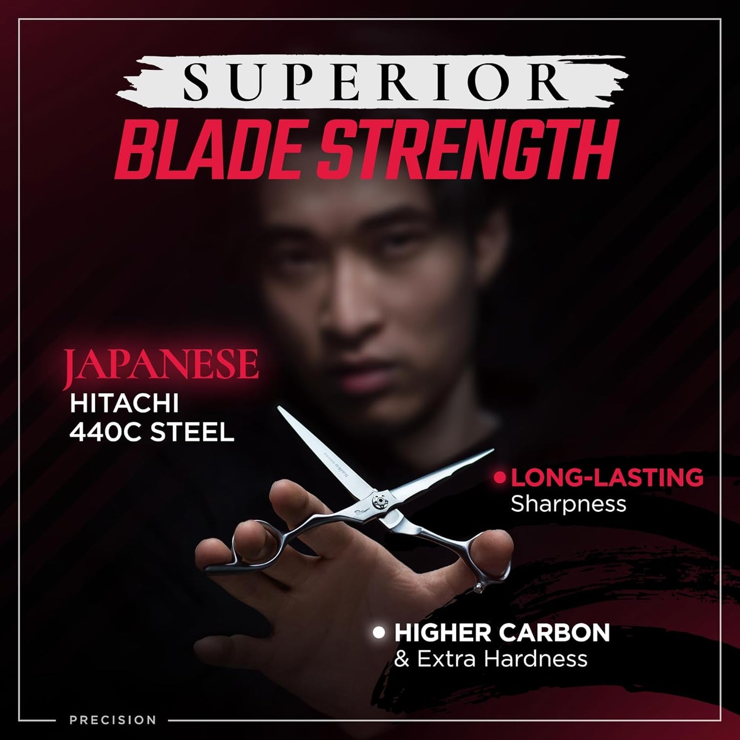 Fagaci Professional Hair Cutting Scissors Left 6” Japanese Steel for Ultra-Precise Cuts, Razor Sharp Blades Hair Scissors for Women & Men, Extreme Durability Hair Shears, Hair Cutting Barber Scissors