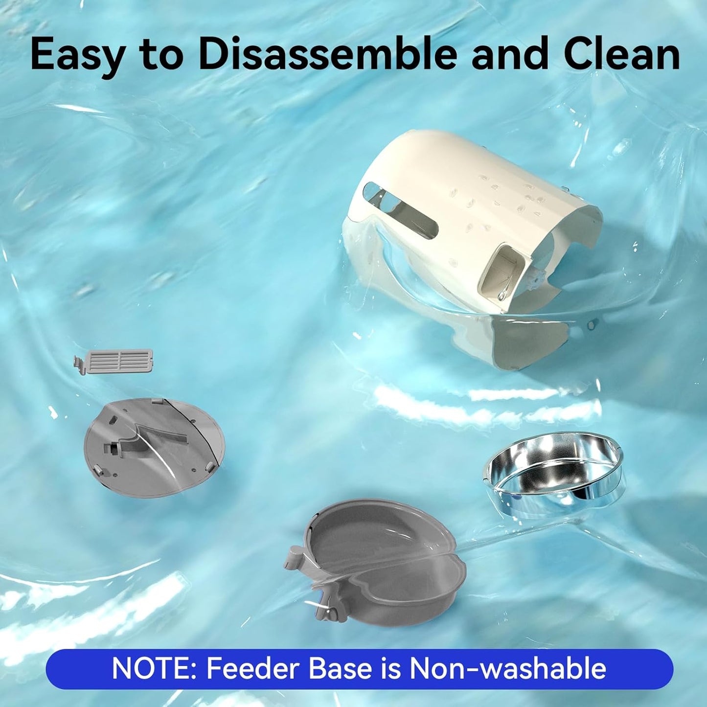 PAPIFEED Automatic Cat Feeder, 3L Timed Cats Food Dispenser with Dual Power Supply, Auto Pet Feeder with Programmable Portion Control for Cats and Small Dogs, Grey