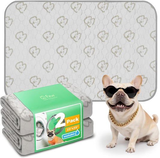 FXW Washable Pee Pads for Dogs, Puppy Pads with Super Absorbent, Specifically Designed for 36inch Cages, 35" × 23" Rectangle, Khaki, 2 Packs
