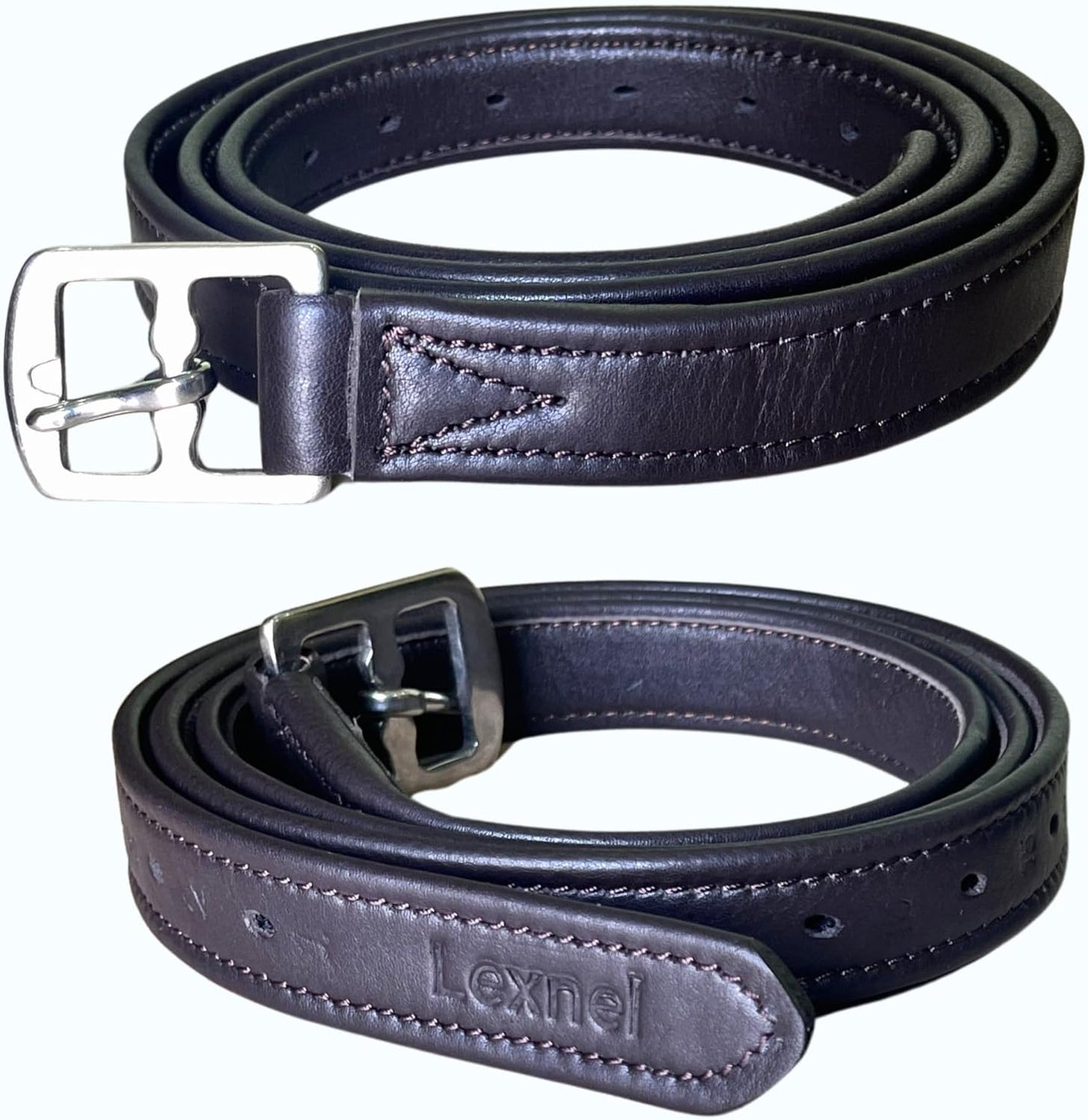 Non-Stretch Soft Stirrup Leather with Stainless Steel Hardware 1 Pair Pack of 2