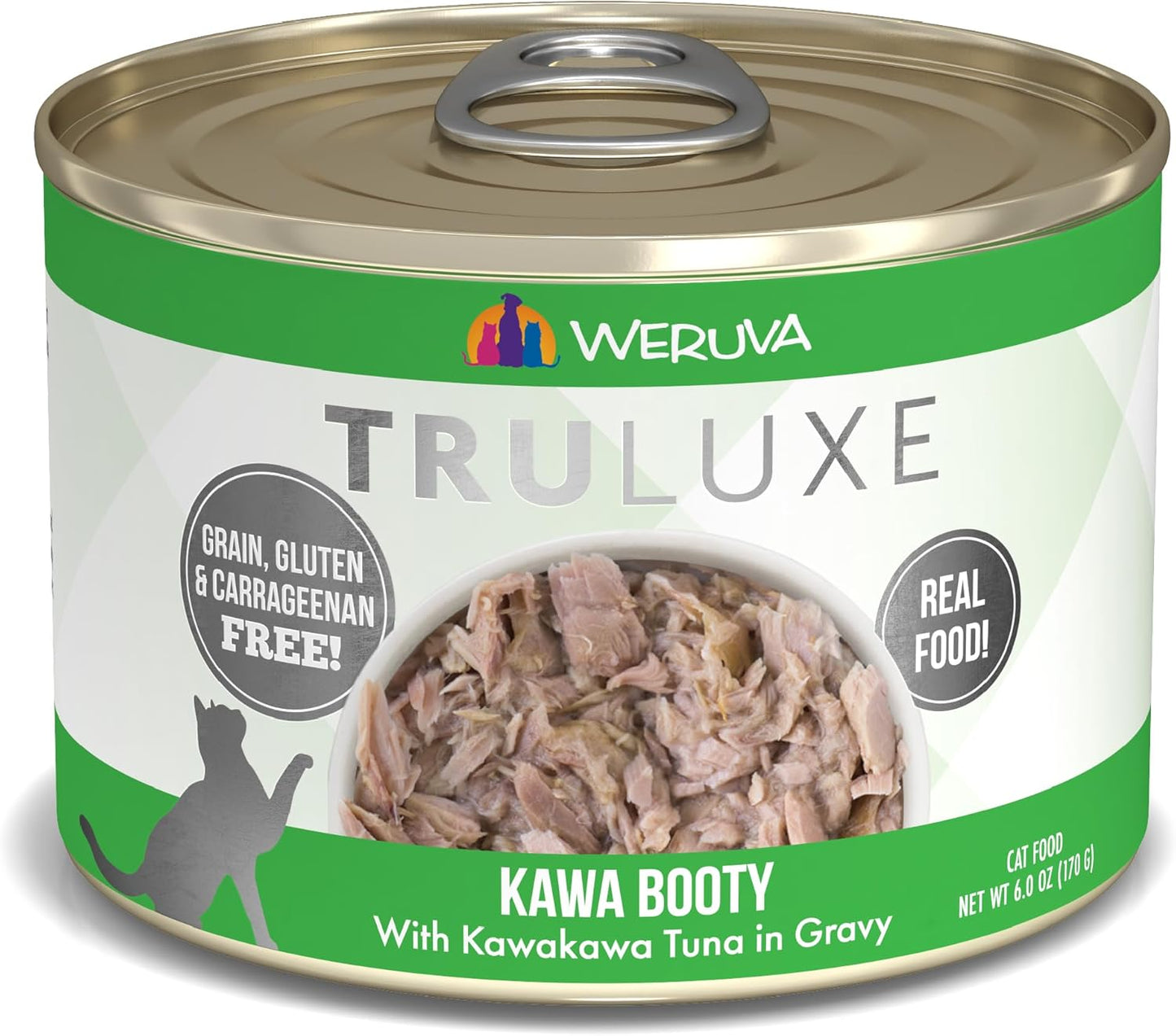 Weruva TruLuxe Cat Food, Kawa Booty with Kawakawa Tuna in Gravy, 6oz Can (Pack of 24)