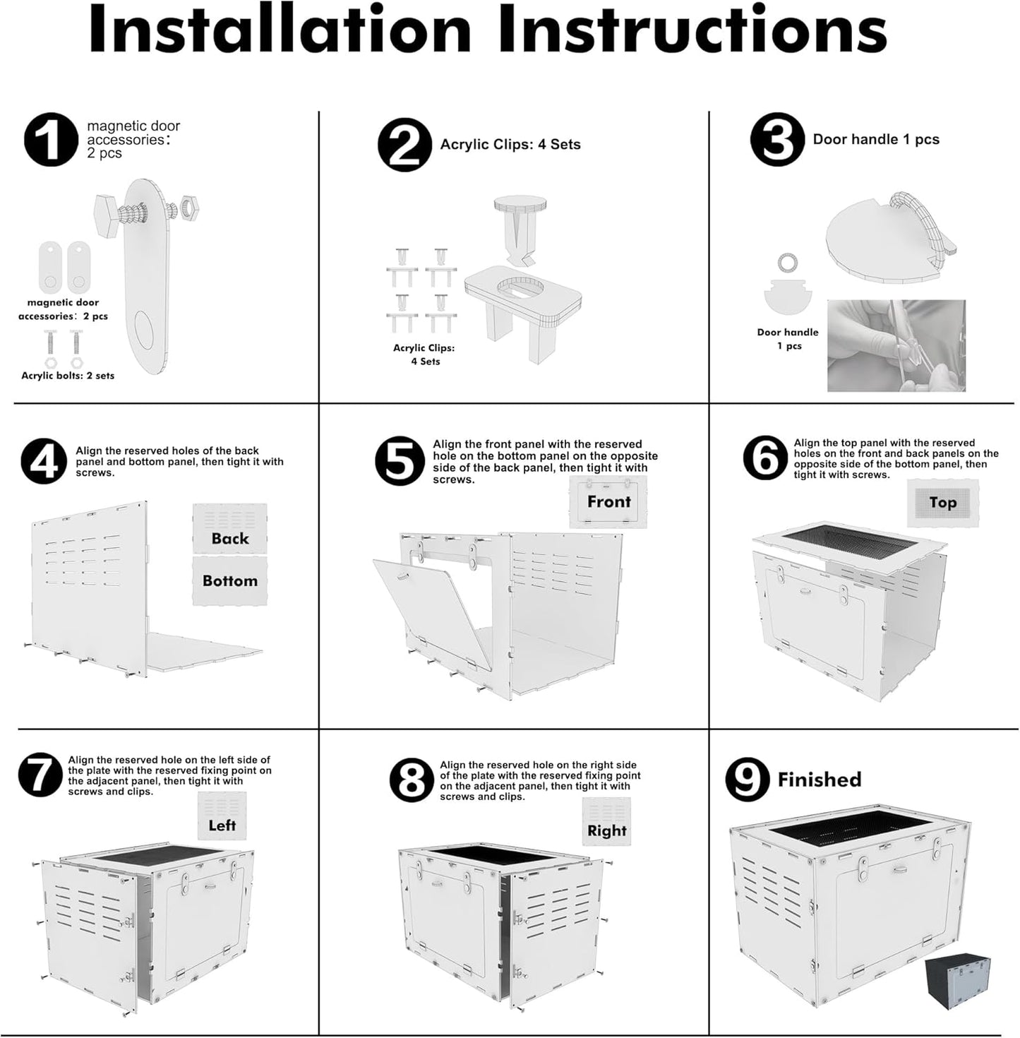 10 Gallon Reptile Tank - 12x12x18 Crested Gecko Tank Enclosure - Acrylic Habitat with Ventilation for Lizard, Spiders & Snakes