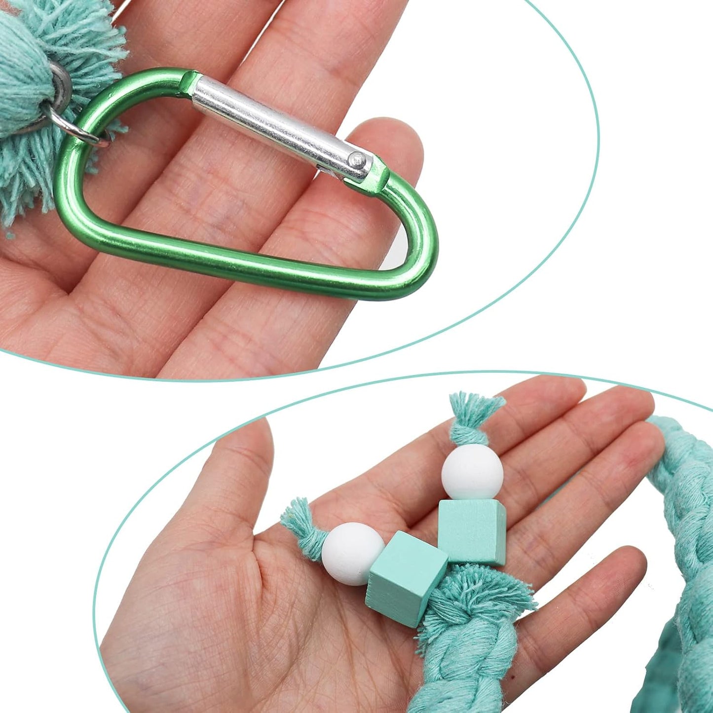 Dnoifne 59 Inch Spiral Rope Perch, Bird Cage Stand Pole Accessory, Climbing Toy for Parrot, Parakeet, Budgie, Lovebird, Cockatiel (59"/1.5 M)