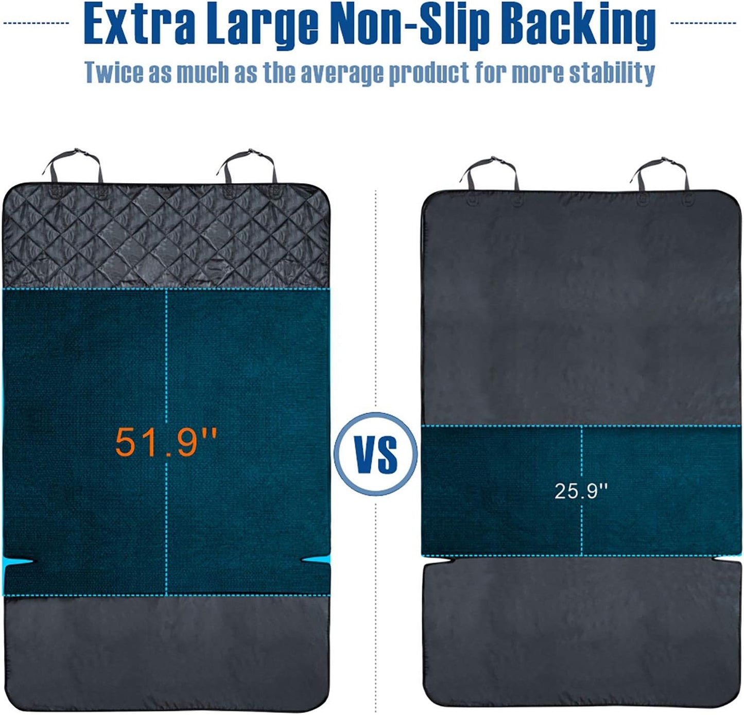 F-color SUV Cargo Liner for Dogs, Waterproof Pet Cargo Cover Dog Seat Cover Mat for SUVs Sedans Vans with 2 Large Pockets, Non-Slip, Large Size Universal Fit, Black