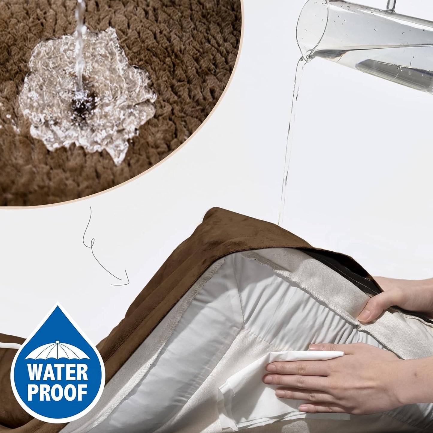 Comfort Expression Large Dog Beds Waterproof Orthopedic Foam Dog Sofa Beds Comfy Pet Bed with Washable Removable Cover & Non-Slip Bottom(Large,Chocolate Brown)