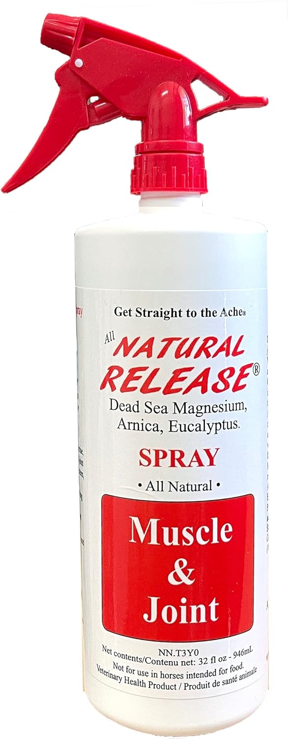 Natural Release Muscle Spray Treatment - Horse Liniment for Sore Muscles, Joint Pain, Tendon & Inflammation Relief - Easy to Use, Fast Acting, Alcohol & Menthol Free (32 oz)