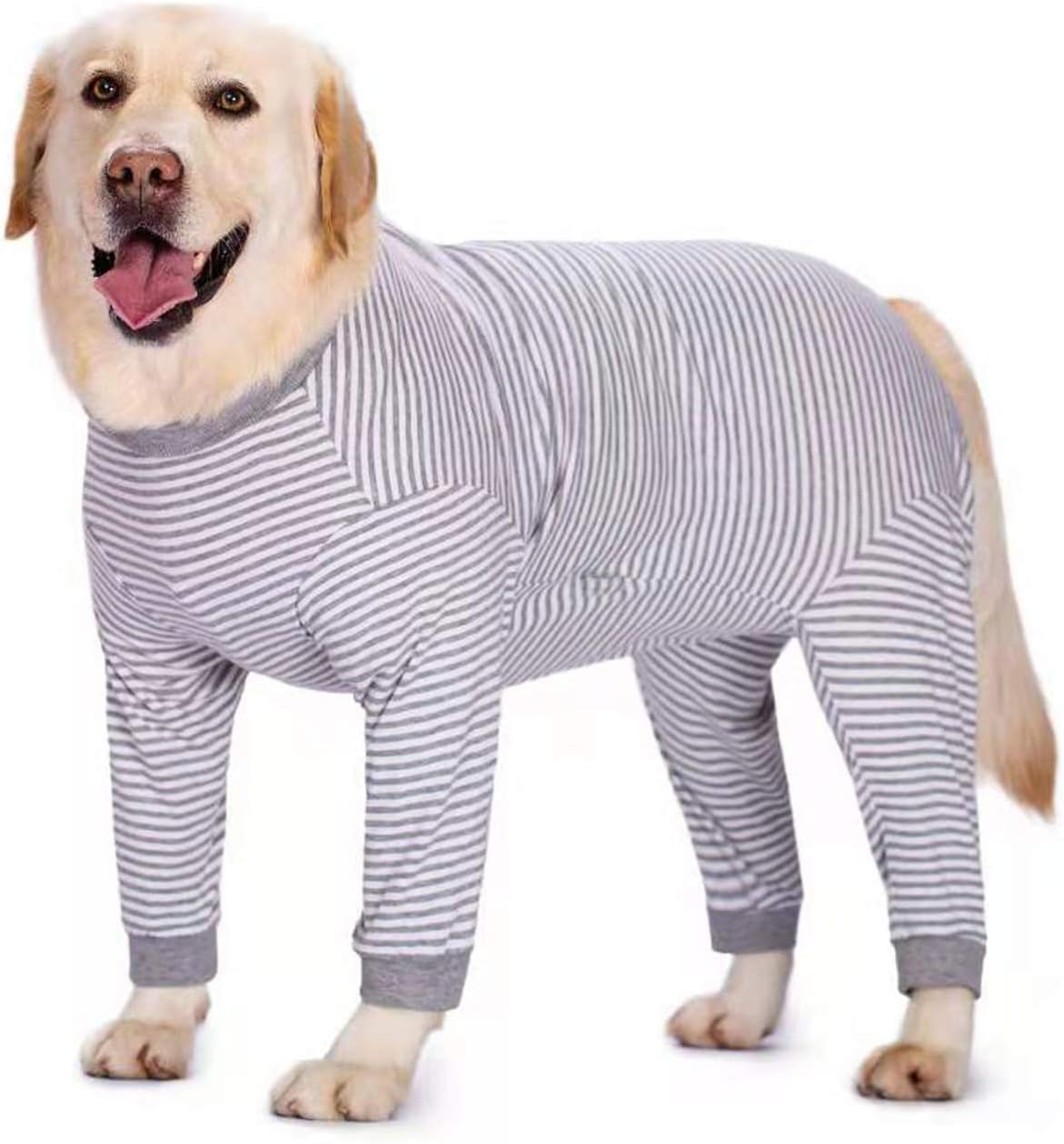 Yeapeeto Dog Onesie Surgery Recovery Suit for Large Medium Bodysuit Dogs Pajamas PJS Full Body for Shedding, Prevent Licking, Wound Protection, Cone Alternative (5XL, Grey)