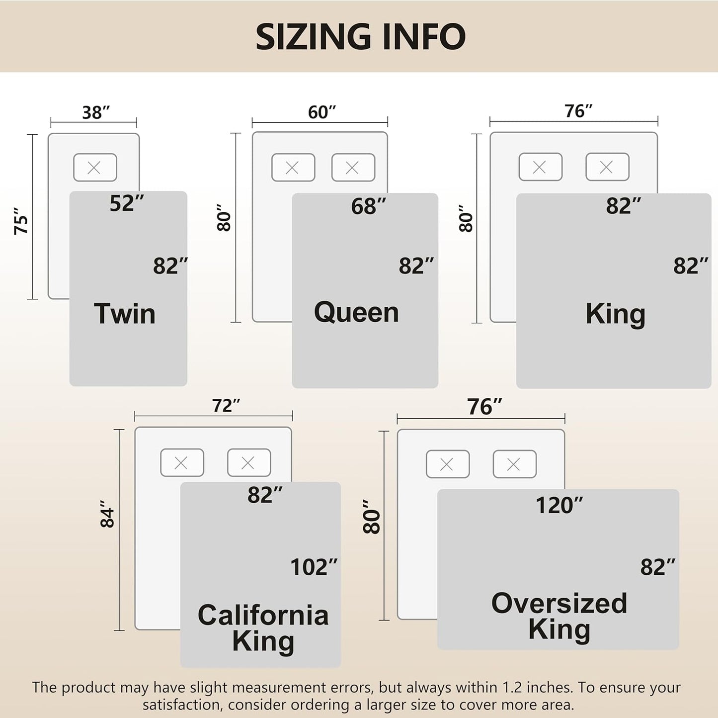 gogobunny 100% Double-Sided Waterproof Dog Bed Cover Pet Blanket Sofa Couch Furniture Protector for Puppy Large Dog Cat, Reversible (82x102 Inch (Pack of 1), Dark Beige/Light Beige)