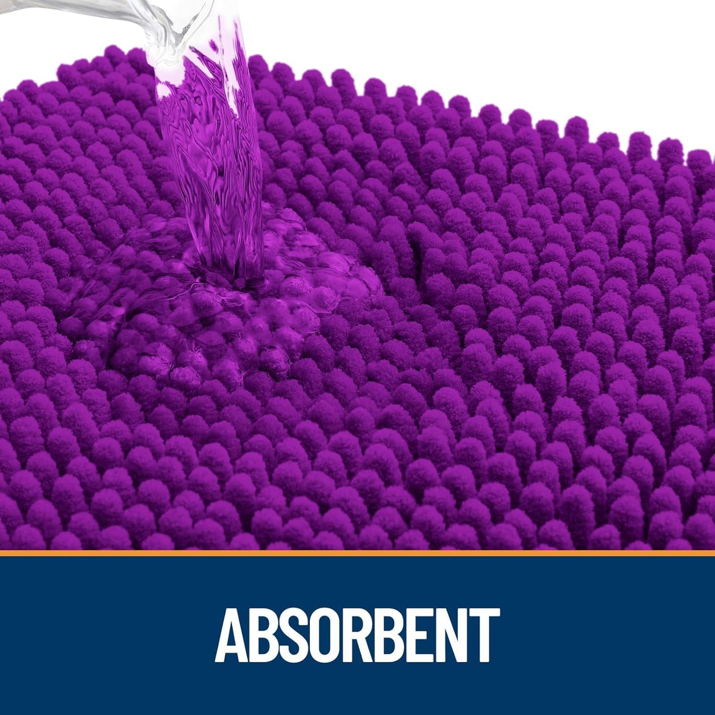 OLANLY Dog Door Mat for Muddy Paws 30x17, Absorbs Moisture and Dirt, Absorbent Non-Slip Washable Doormat, Quick Dry Chenille Mud Mat for Dogs, Entry Indoor Entryway Carpet for Inside Floor, Purple