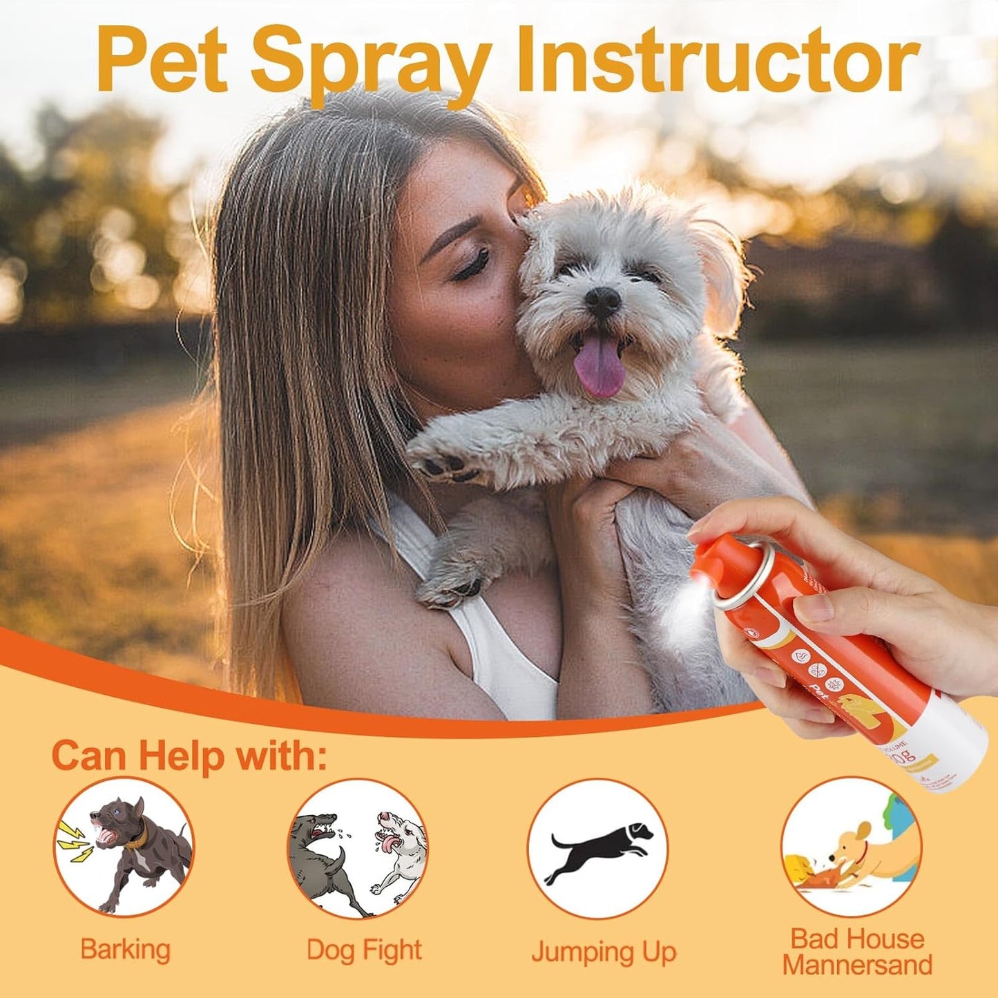 Dog Corrector Spray 80ml 2 Pack Spray Dog Trainer for Stops Barking, Place Avoidance, Attacks,Safe, Help Stop Unwanted Dog Behaviour. Easy to Use, Safe, Humane & Effective