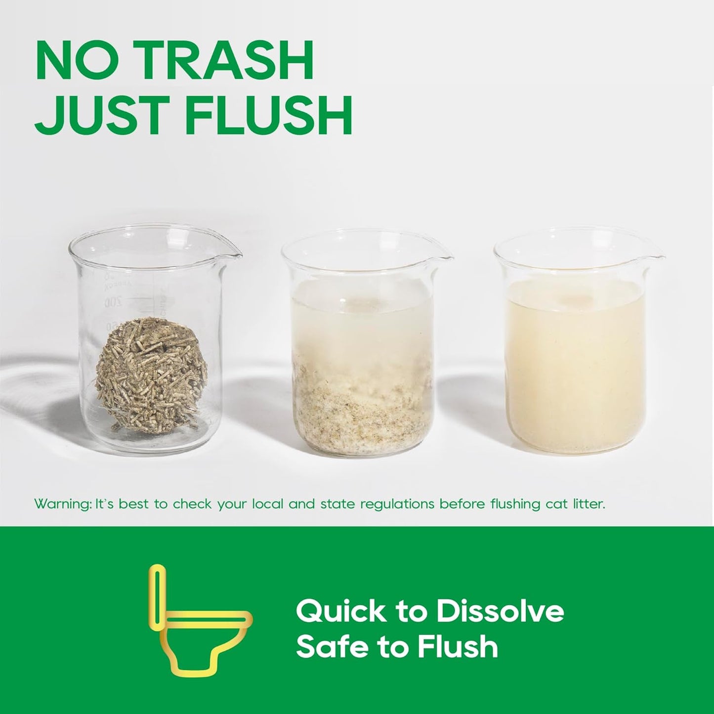 HoneyCare Tea Cat Litter | Natural Plant-Based Formula | Long-Lasting Odor Control | 99% Dust-Free & Low Tracking | Flushable Cat Litter | 6-lbs