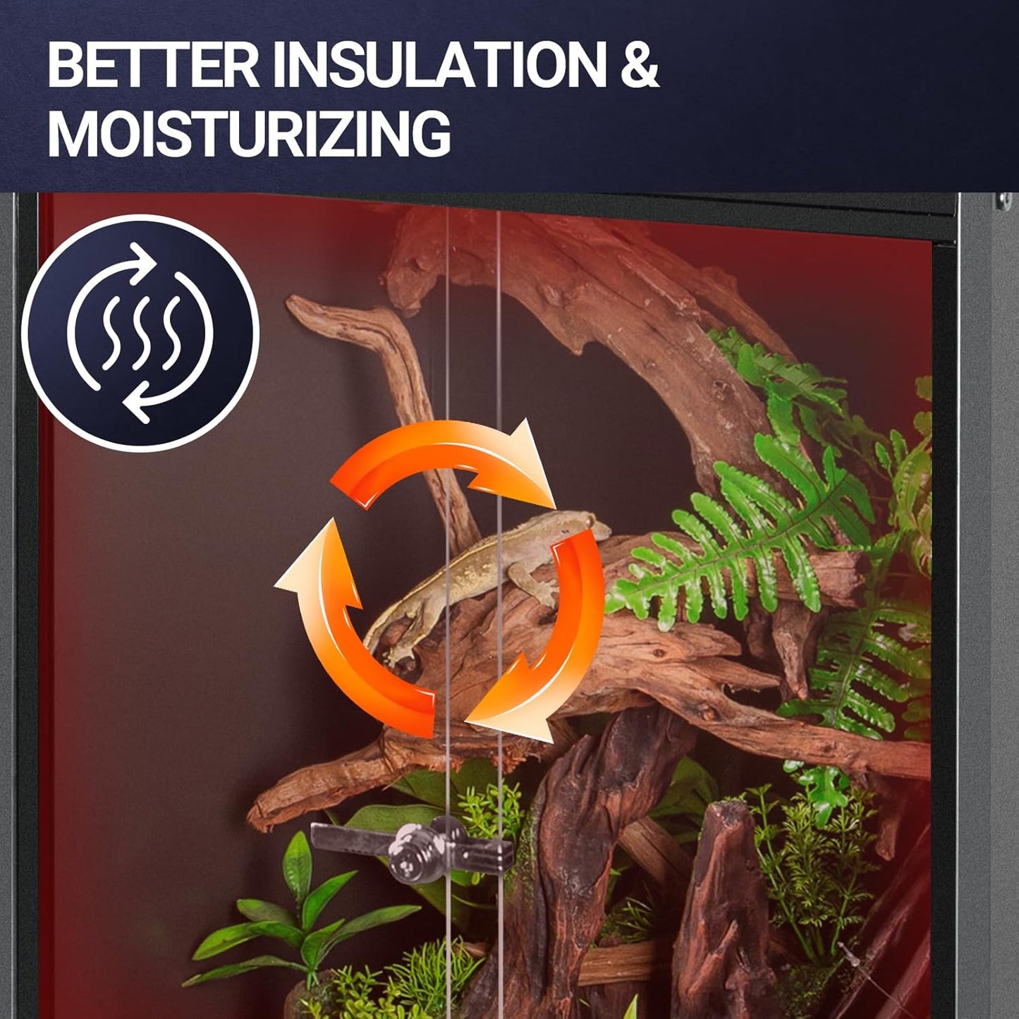 REPTI ZOO 20 Gallon PVC Reptile Tank, 30x12x12 inch Reptile Terrarium for Crested Gecko Frog Lizard Snake Turtle Hermit Crab, Leopard Gecko Enclosure with Sliding Door & Screen Ventilation