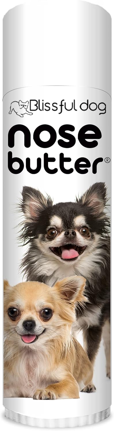 The Blissful Dog Long Coat Chihuahua Nose Butter for Dry, Cracked Skin, Lick-Safe Dog Nose Balm with Moisturizing Shea Butter, Almond, Olive, and Essential Oils, Pet Supplies, Uncented, 0.50 oz.