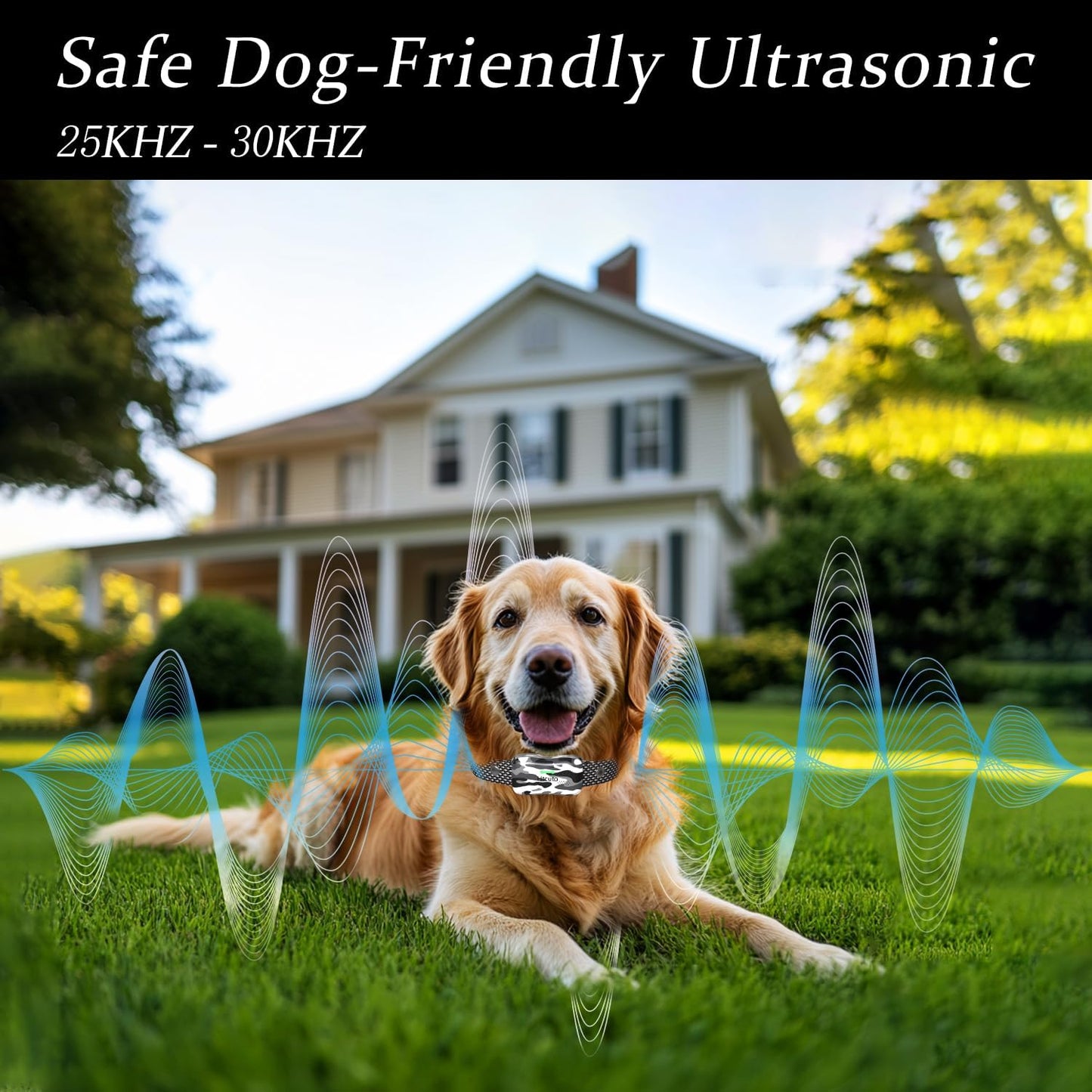 Wireless Dog Fence & Ultrasonic Training Collar -1160-Yard Adjustable Boundary for Outdoor, 6100FT Remote, 4 Modes (Beep/Vibration/Static/Ultrasonic), IPX7 Waterproof, 185-Day Standby, 2 Dogs