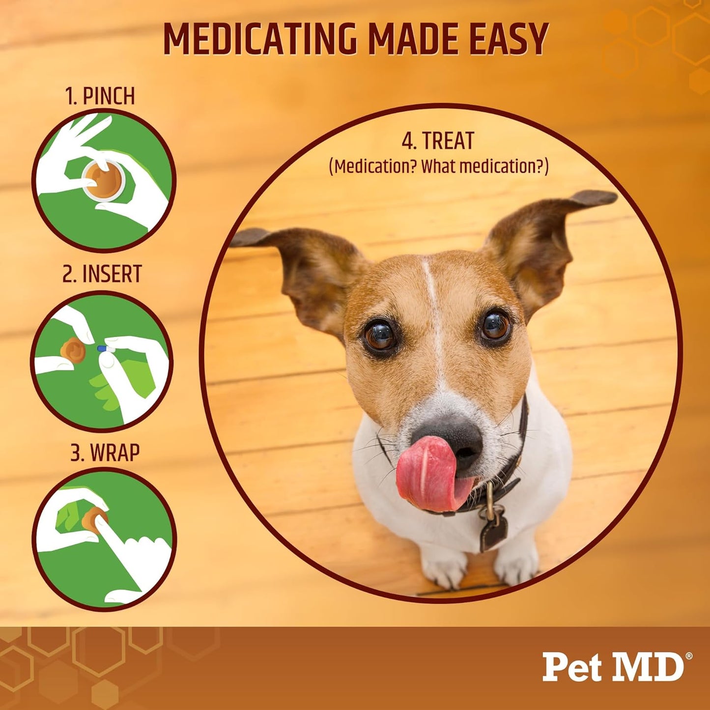 Pet MD Wrap A Pill Peanut Butter Flavor Pill Paste for Dogs - Make a Pocket or Pouch to Hide Pills & Medication - 8 oz