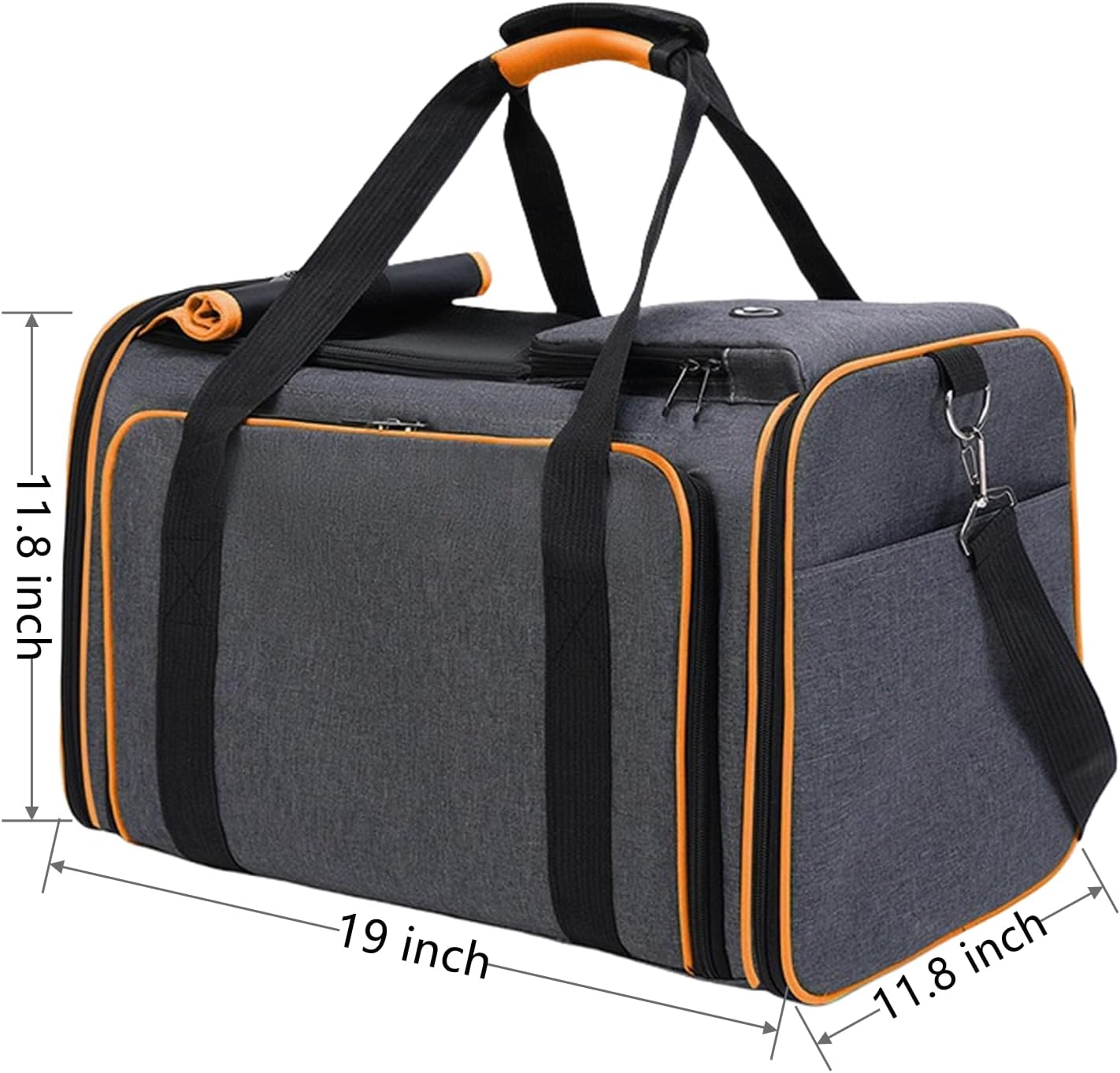 Cat, Dog Carrier for Pets Up to 20 Lbs,Sides Expandable Pet Carrier Bag Large Mesh Safe,Airline Approved Animal Carrier,Soft Sided Collapsible Pet Travel Carrier,Foldable Portable Pet Home (Orange)