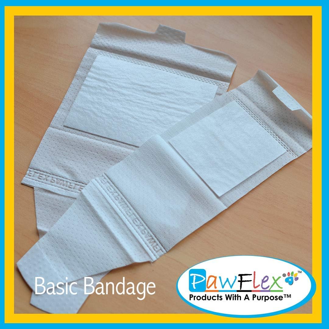 Basic Leg Bandages for Dogs, Cats and Other Pets First Aid Non-Adhesive Fur Friendly - Value 10 Pack (5 Standard, 5 Wide) by PawFlex (XX-Small)