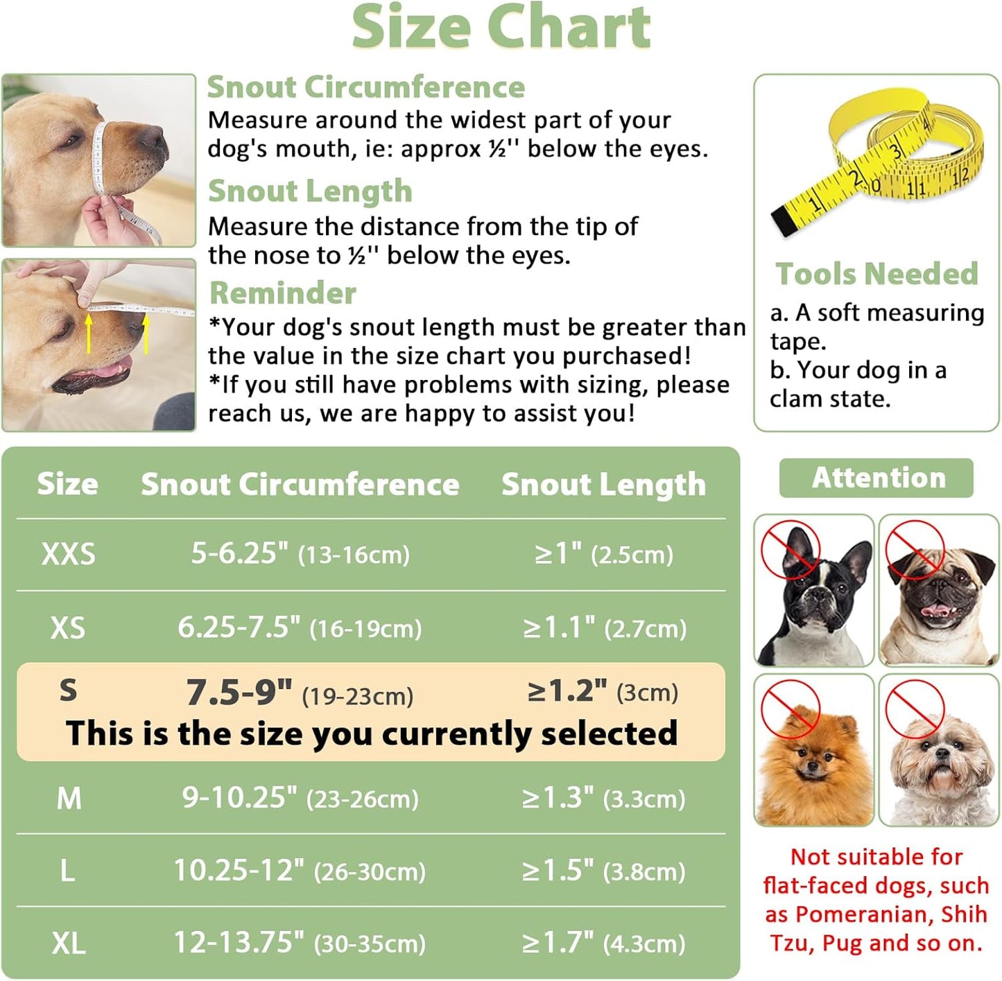 Mayerzon Dog Muzzle with Hook and Loop for Large Medium Small Dogs, Patented Soft Mesh Beagle Labrador Puppy Muzzles for Biting Chewing Grooming, Breathable, Adjustable, Allows Panting (Black, S)