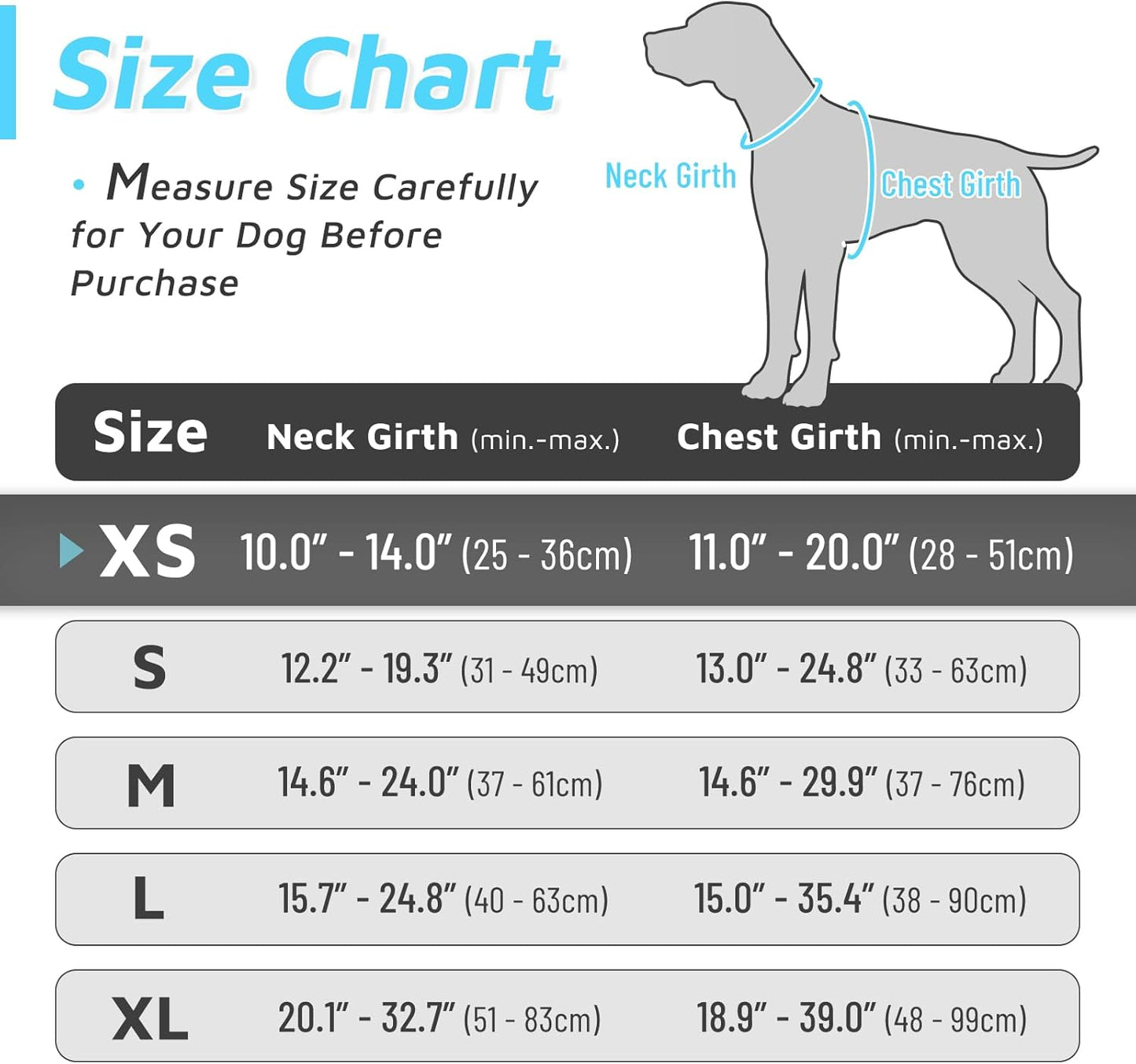 Eagloo Small Dog Harness No Pull, Service Vest with Reflective Strips and Control Handle, Adjustable and Comfortable for Walking, No Choke Pet Harness with 2 Metal Rings, Sky Blue, XS