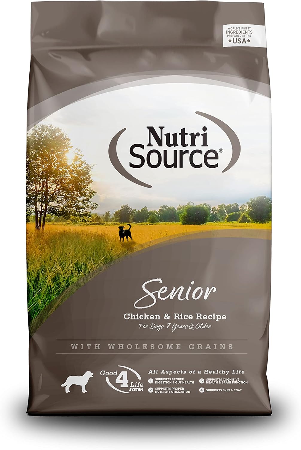 NutriSource Dry Dog Food for Seniors, Chicken and Rice, 26LB