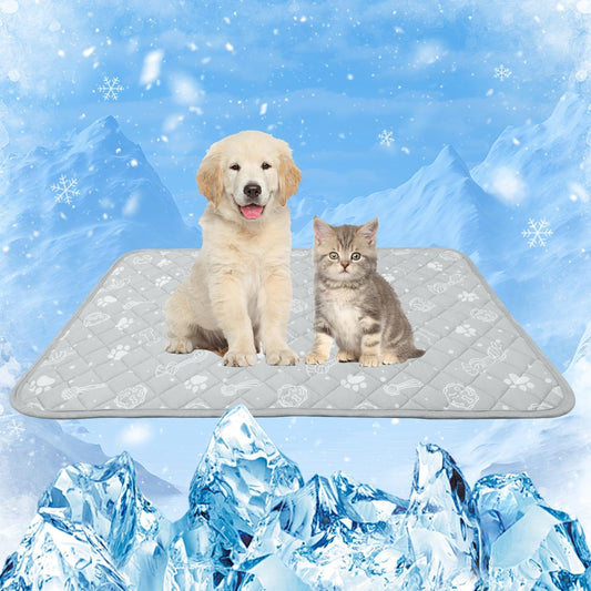 MH MYLUNE HOME Dog/Cat Cooling Mat, Arc-Chill Cooling Fiber & Endothermic Color Changing Pet Mat, 20'x30', Foldable & Washable, Non-Toxic Summer Pet Blanket, Light Gray