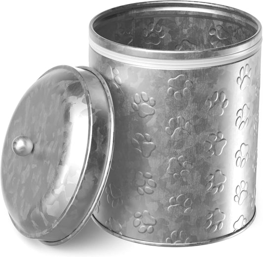 Amici Home Puppy Paws Galvanized Metal Food Canister (7CDI071)