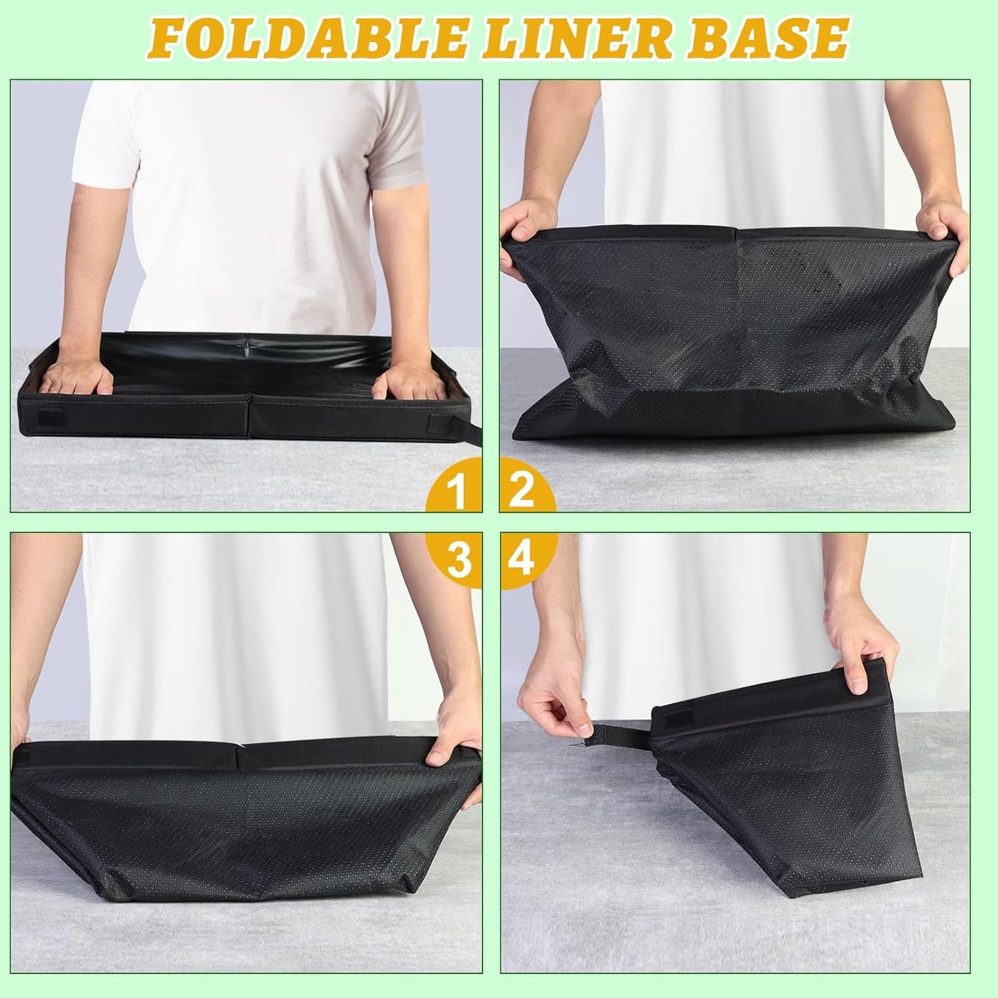 MEEXPAWS Dog Grass Pad With Tray/Foldable Liner Base Large, Litter Box Artificial Pee Pad for Indoor Potty, Odor Free Instant-Penetration Hemmed Edge, 2 PCS Reusable