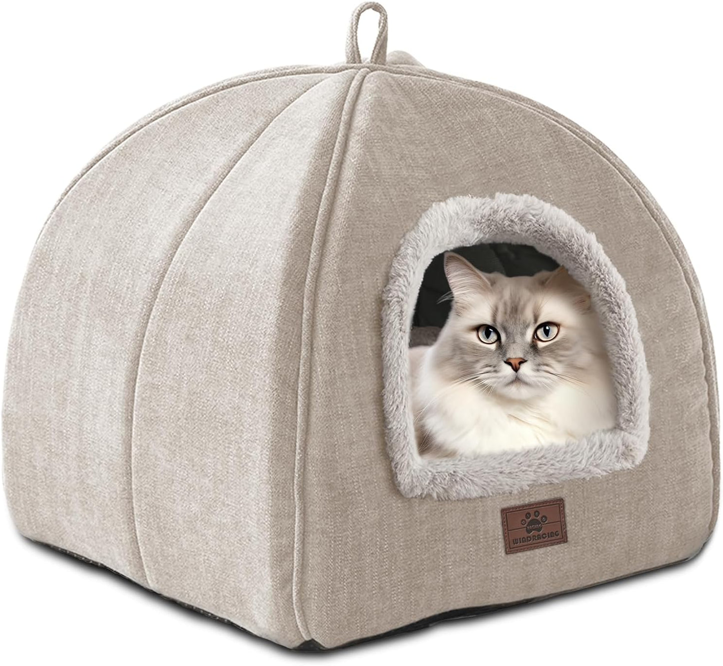 Cat Bed for Indoor Cats - Cat Cave Cat House Cats Tent with Removable Washable Cushioned Pillow, Soft and Self Kitten beds
