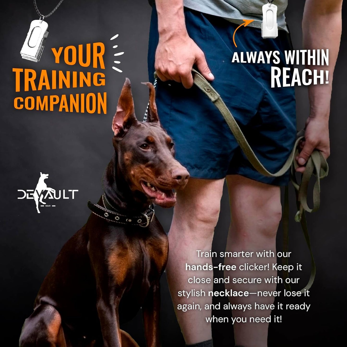 White Dog Clicker with Necklace - Clickers for Pet Training - Dog Training & Behavior Aids Easy to Carry with You Anywhere - Teach Your Dog Tricks or Reward His Behavior